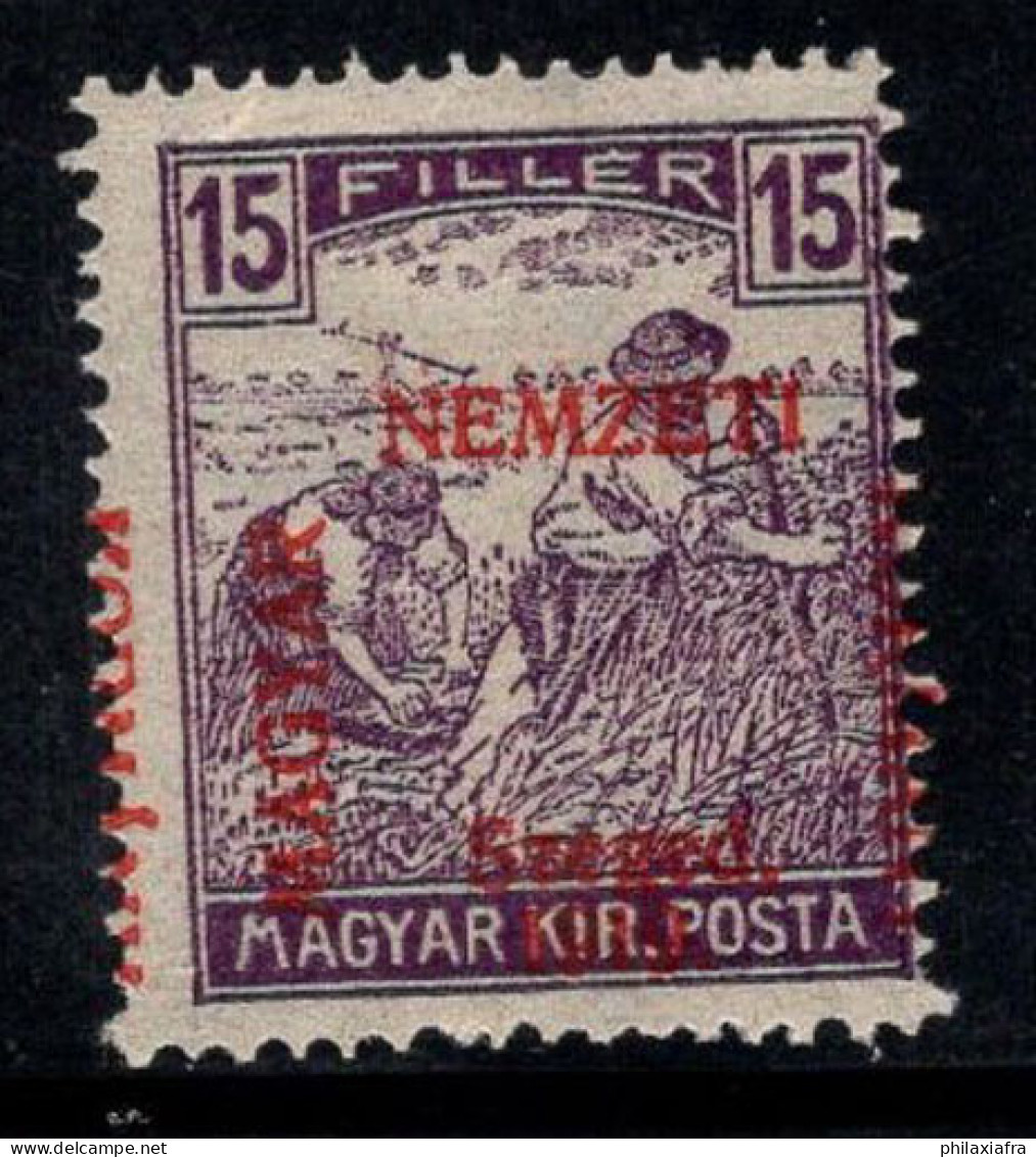 Hongrie 1919 Mi. 10 Neuf * MH 100% Signé Szeged, Nemzeti 15 F - Szeged