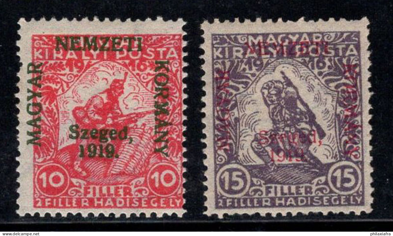 Hongrie 1919 Mi. 3-4 Neuf * MH 80% Szeged, Nemzeti - Szeged