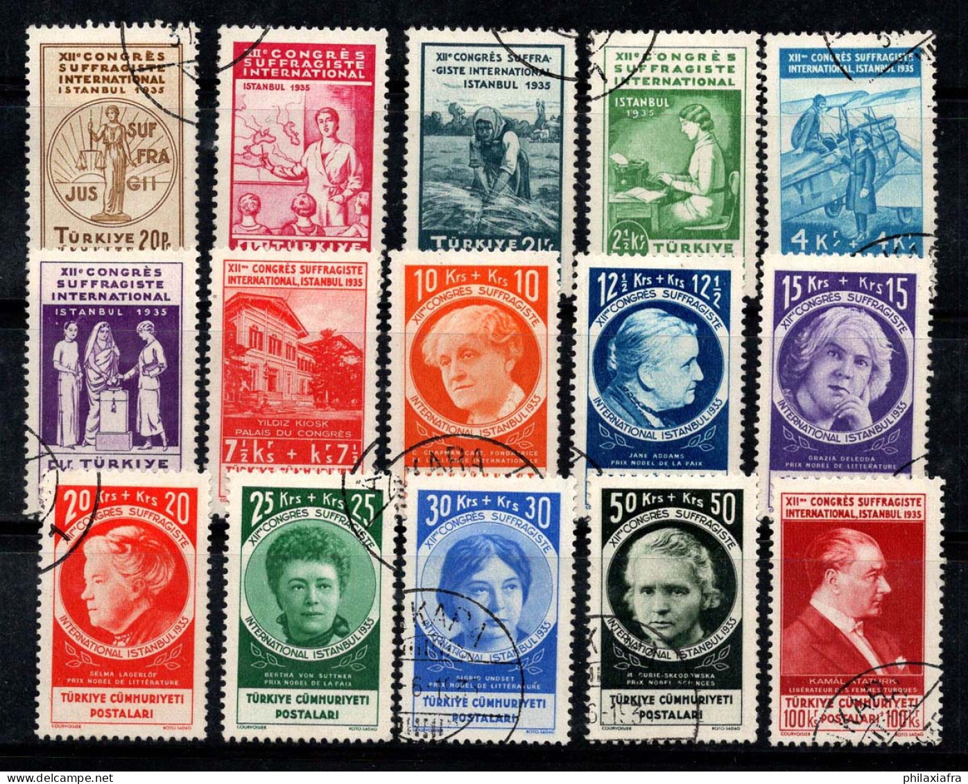 Turquie 1935 Mi. 985-999 Oblitéré 80% Congrès Des Femmes - Used Stamps