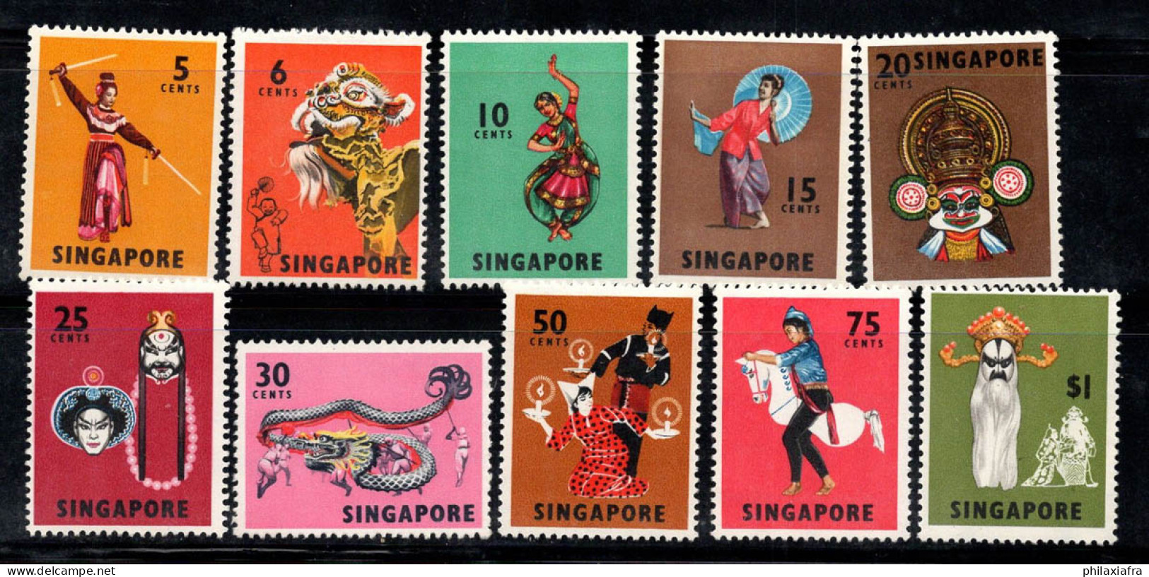 Singapour 1968 Mi. 86--95 Neuf * MH 100% Danse, Culture - Singapour (...-1959)