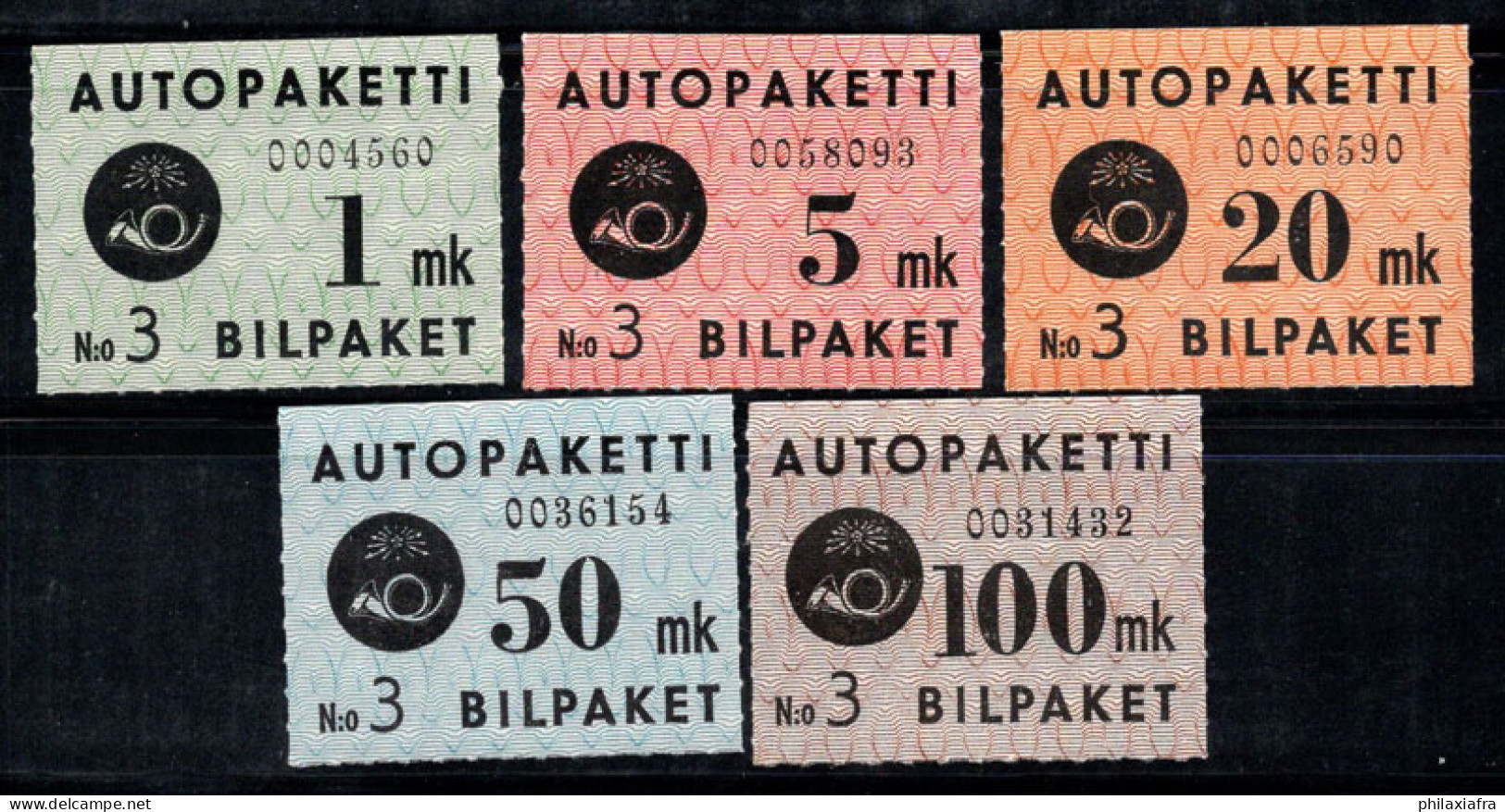 Finlande 1949 Mi. 1-5 Neuf ** 100% Colis Postaux - Bus Parcels / Colis Par Autobus / Pakjes Per Postbus