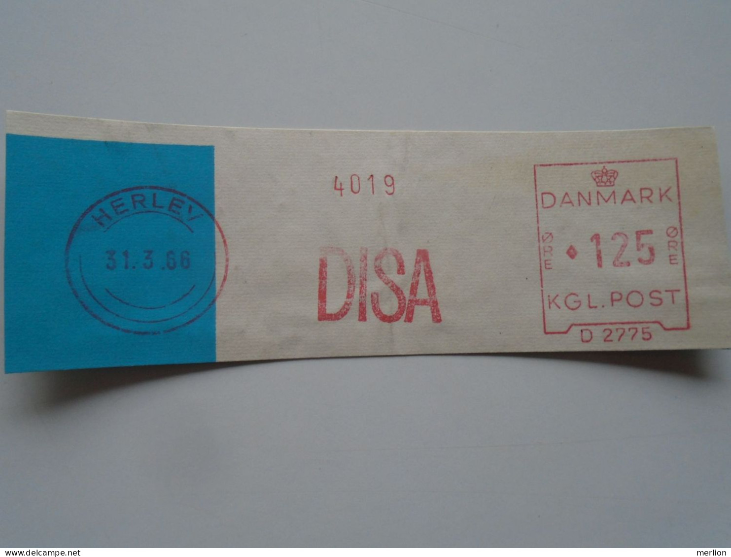 D200335   Red  Meter Stamp - EMA - Freistempel  - Denmark -Danmark - DISA  1966 Herlev - Maschinenstempel (EMA)
