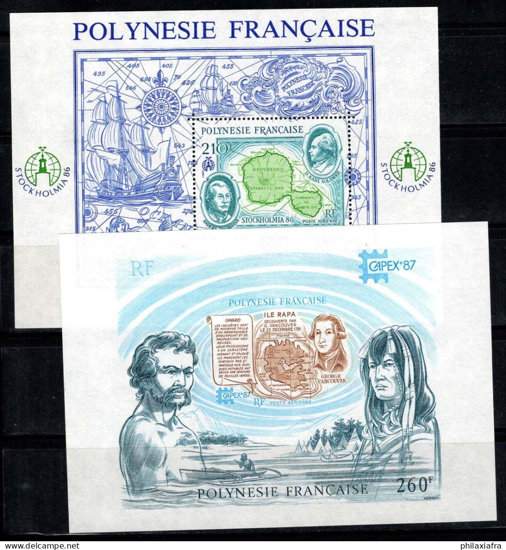 Polynésie Française 1986-87 Yv. 12, 13 Bloc Feuillet 100% Neuf ** Stockholmia, Capex - Blocs-feuillets