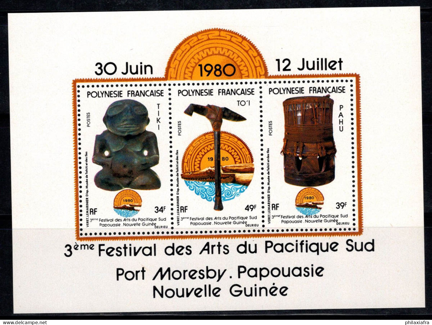 Polynésie Française 1980 Yv. 5 Bloc Feuillet 100% Neuf ** Art, Culture - Blocks & Kleinbögen