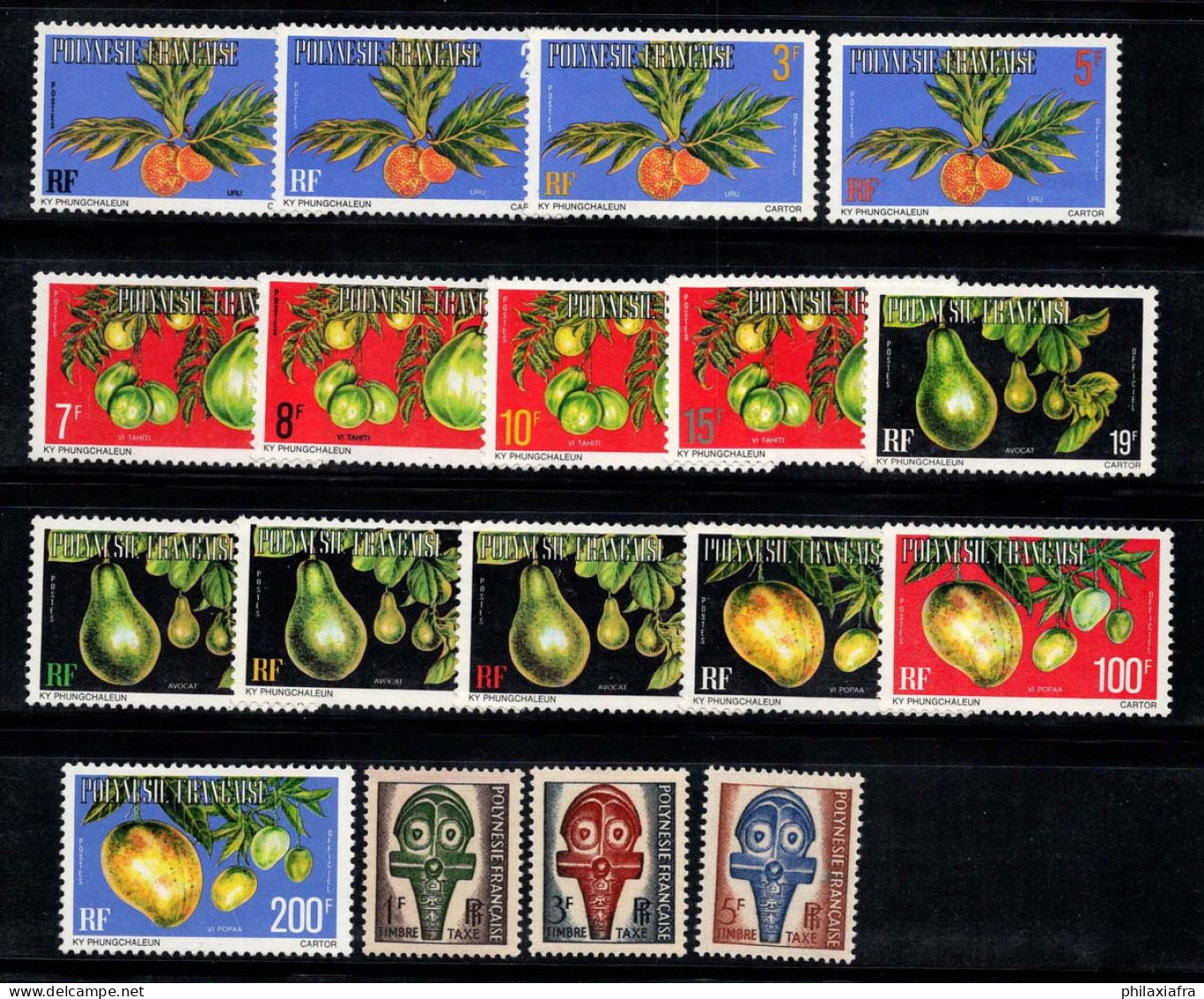 Polynésie Française 1958-77 Yv. 1-15, 1-3 Neuf ** 100% Poste Aérienne Fruit - Dienstmarken