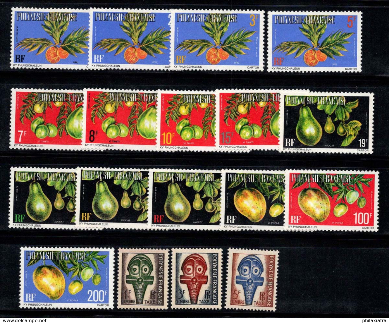 Polynésie Française 1958-77 Yv. 1-15, 1-3 Neuf ** 100% Poste Aérienne Fruit - Servizio