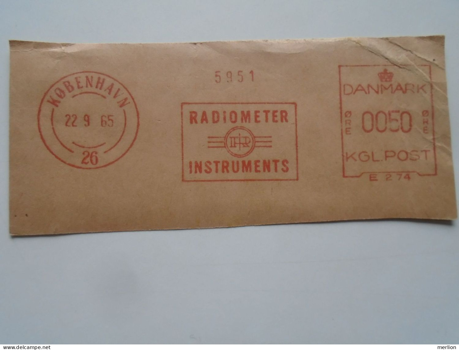 D200339  Red  Meter Stamp - EMA - Freistempel  - Denmark - Kobenhavn 1971  -Radio Radiometer Instruments - Electro - Máquinas Franqueo (EMA)