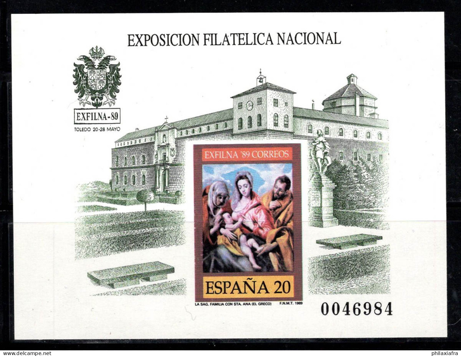 Espagne 1989 Mi. Bl.34 Bloc Feuillet 100% Neuf ** Non Dentelé 20 (PTA),Spécial,Sainte Famille - Blocs & Feuillets