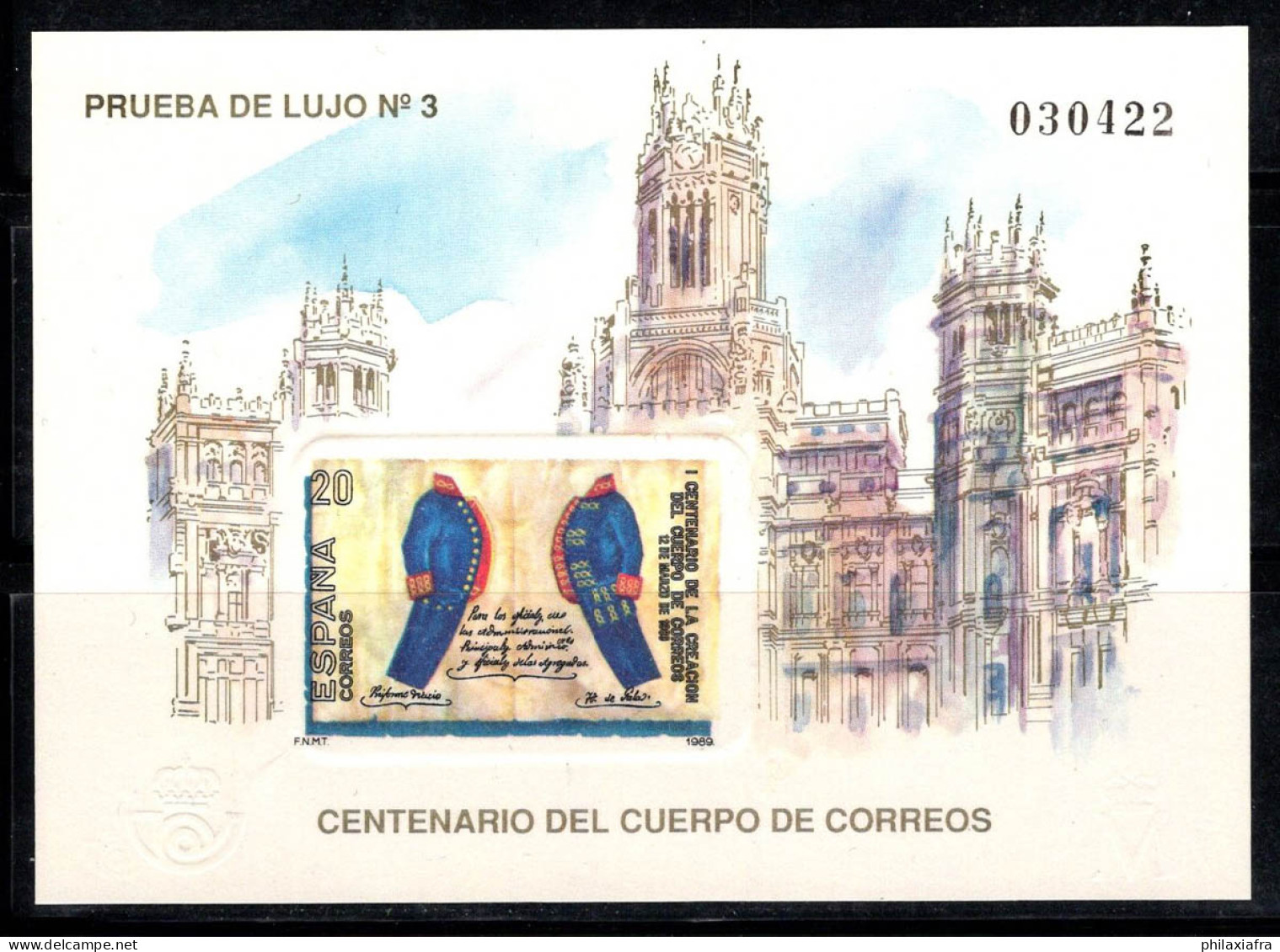 Espagne 1989 Mi. 2879 Bloc Feuillet 100% Neuf ** Non Dentelé 20 (PTA),Spécial,Uniforme Postal - Blocs & Feuillets