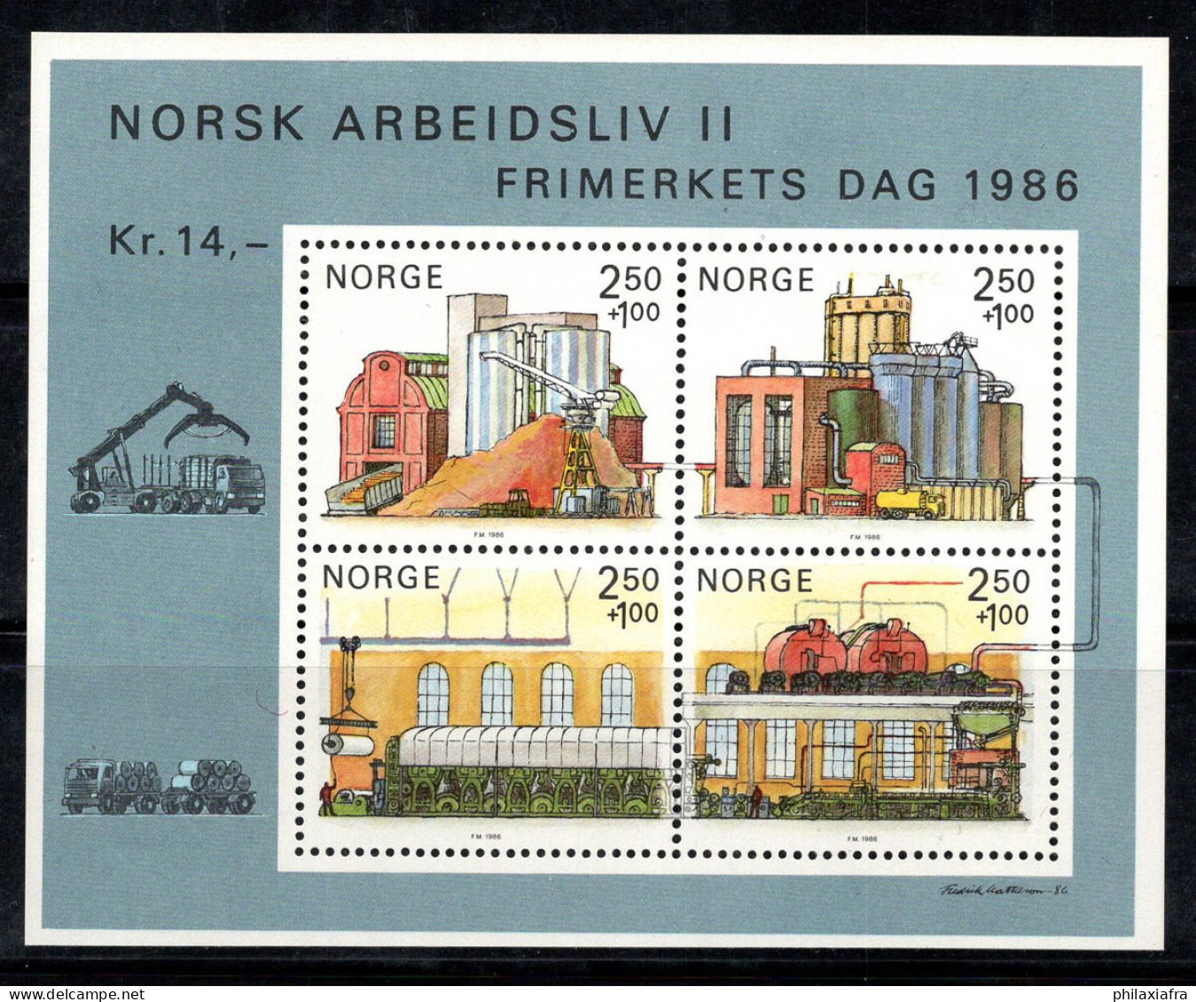 Norvège 1986 Mi. Bl.6 Bloc Feuillet 100% Neuf ** Entrepôts Industriels - Blocchi & Foglietti