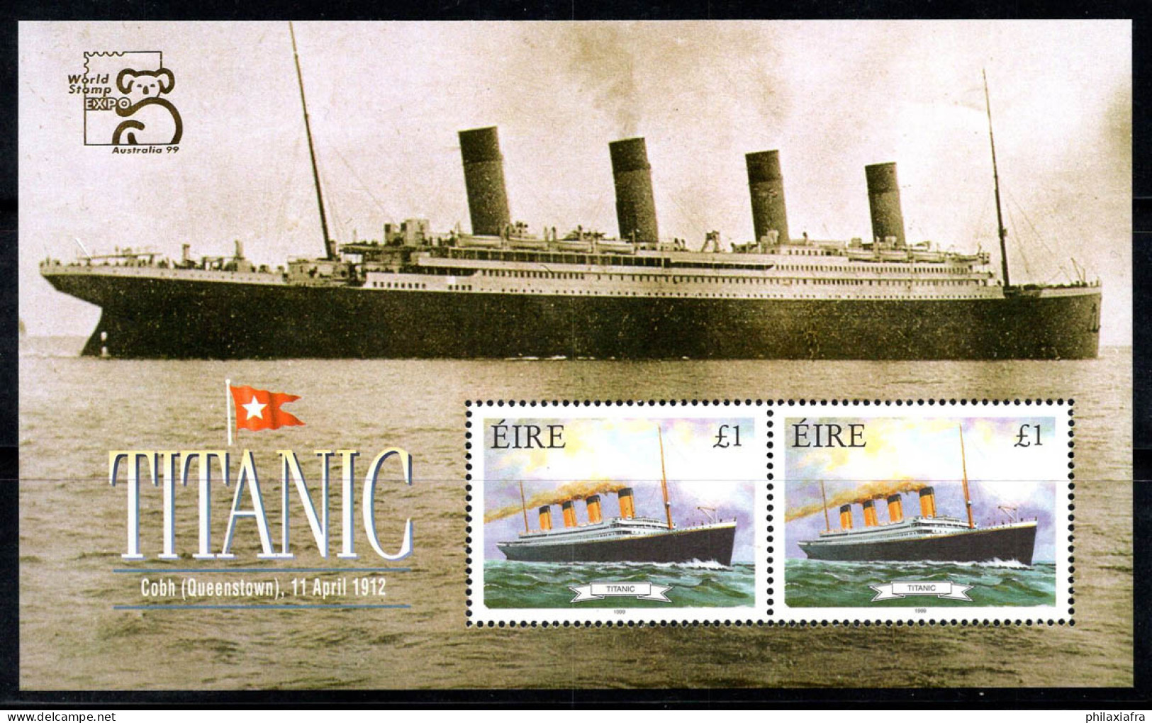 Irlande 1999 Mi. Bl.31 I Bloc Feuillet 100% Neuf ** Le Titanic, Australie'99 - Hojas Y Bloques