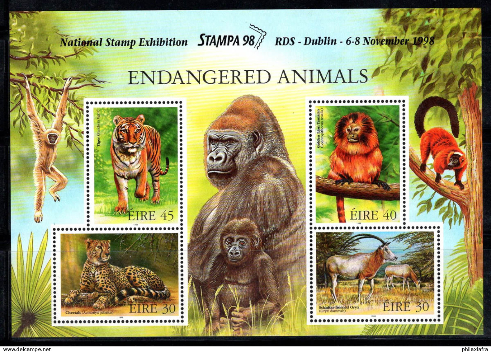 Irlande 1998 Mi. Bl.29 II Bloc Feuillet 100% Neuf ** Animaux, Presse'98 - Hojas Y Bloques