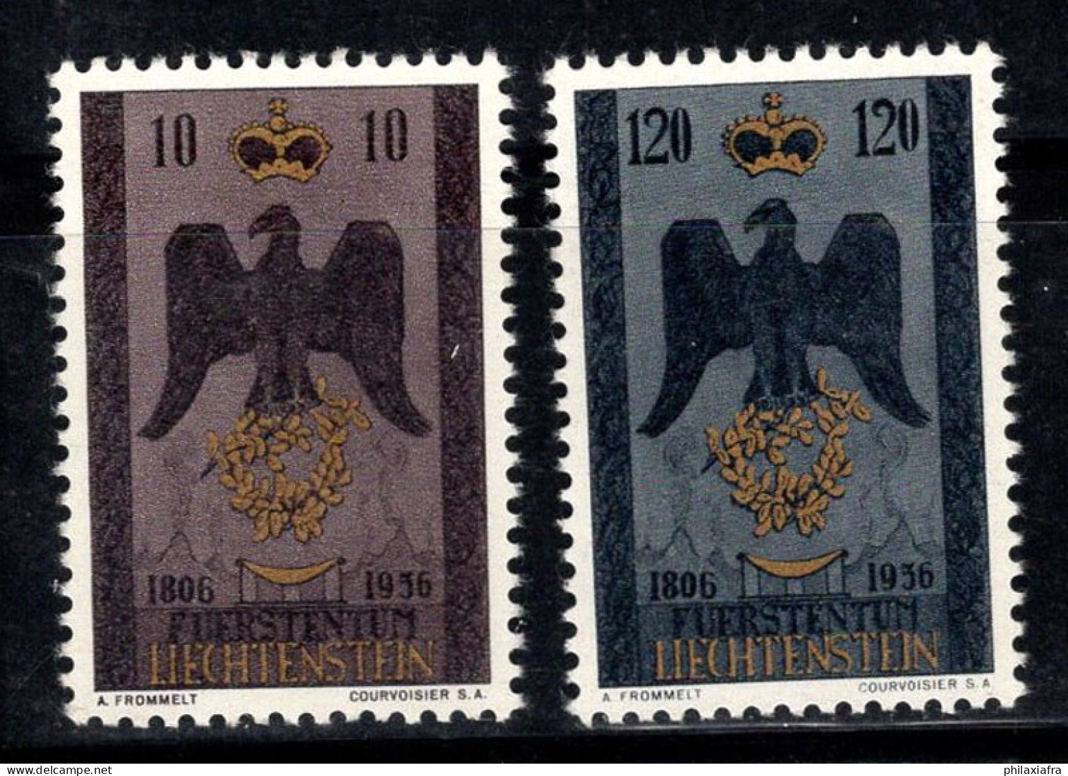 Liechtenstein 1956 Mi. 346-347 Neuf ** 100% Armoiries, Aigle - Ungebraucht