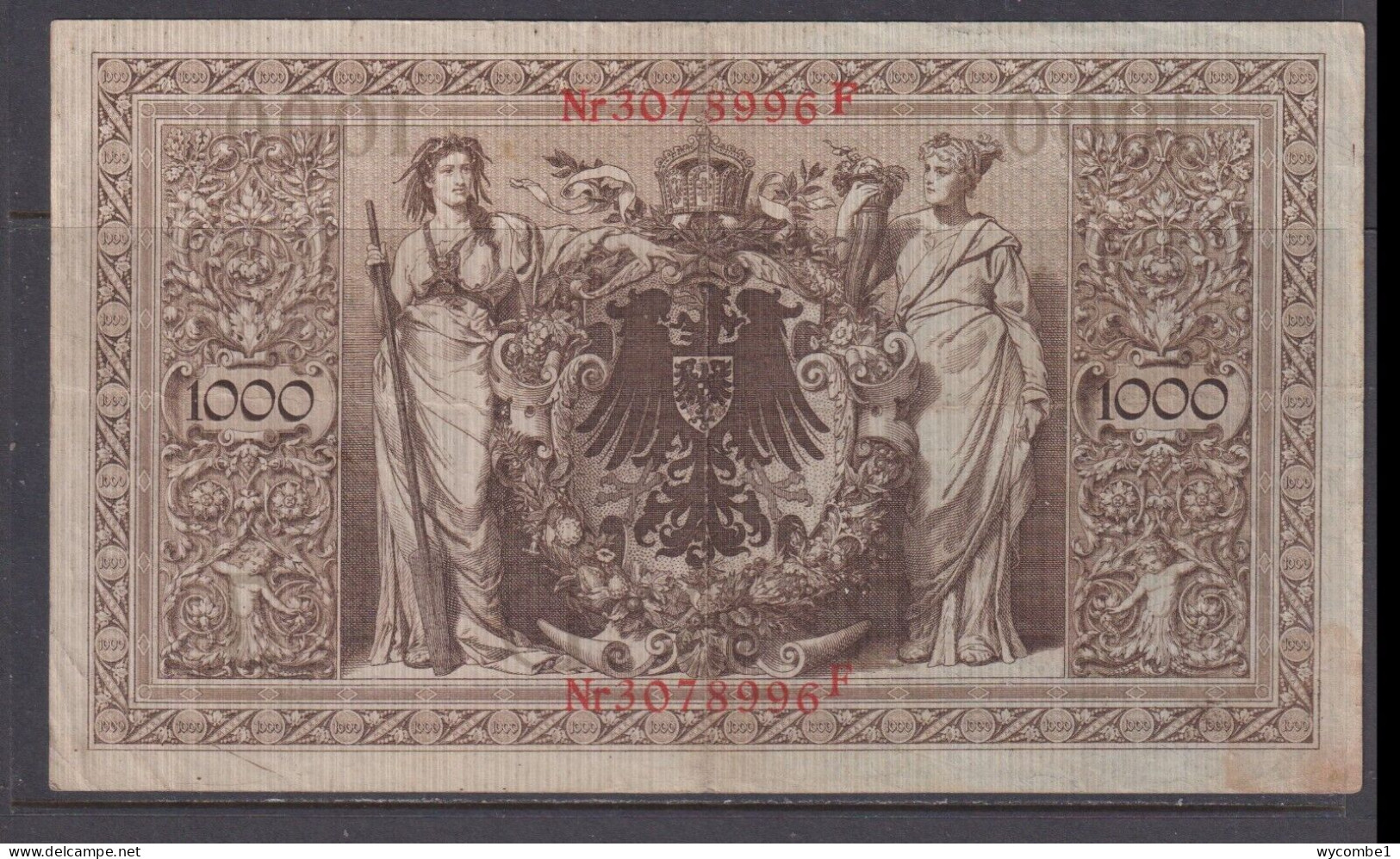 GERMANY - 1910 1000 Mark Circulated Banknote - 1000 Mark