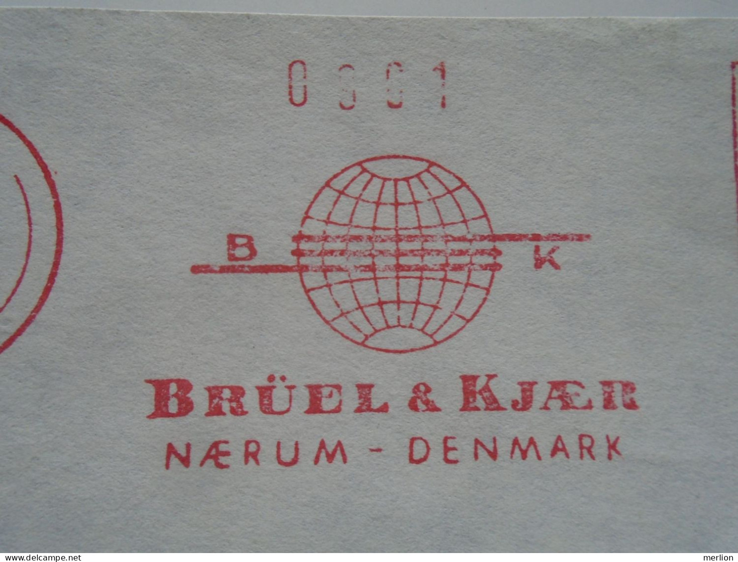 D200343  Red  Meter Stamp Cut- EMA - Freistempel  - Denmark -Danmark - NAERUM- Brüel & Kjaer 1970 - Franking Machines (EMA)