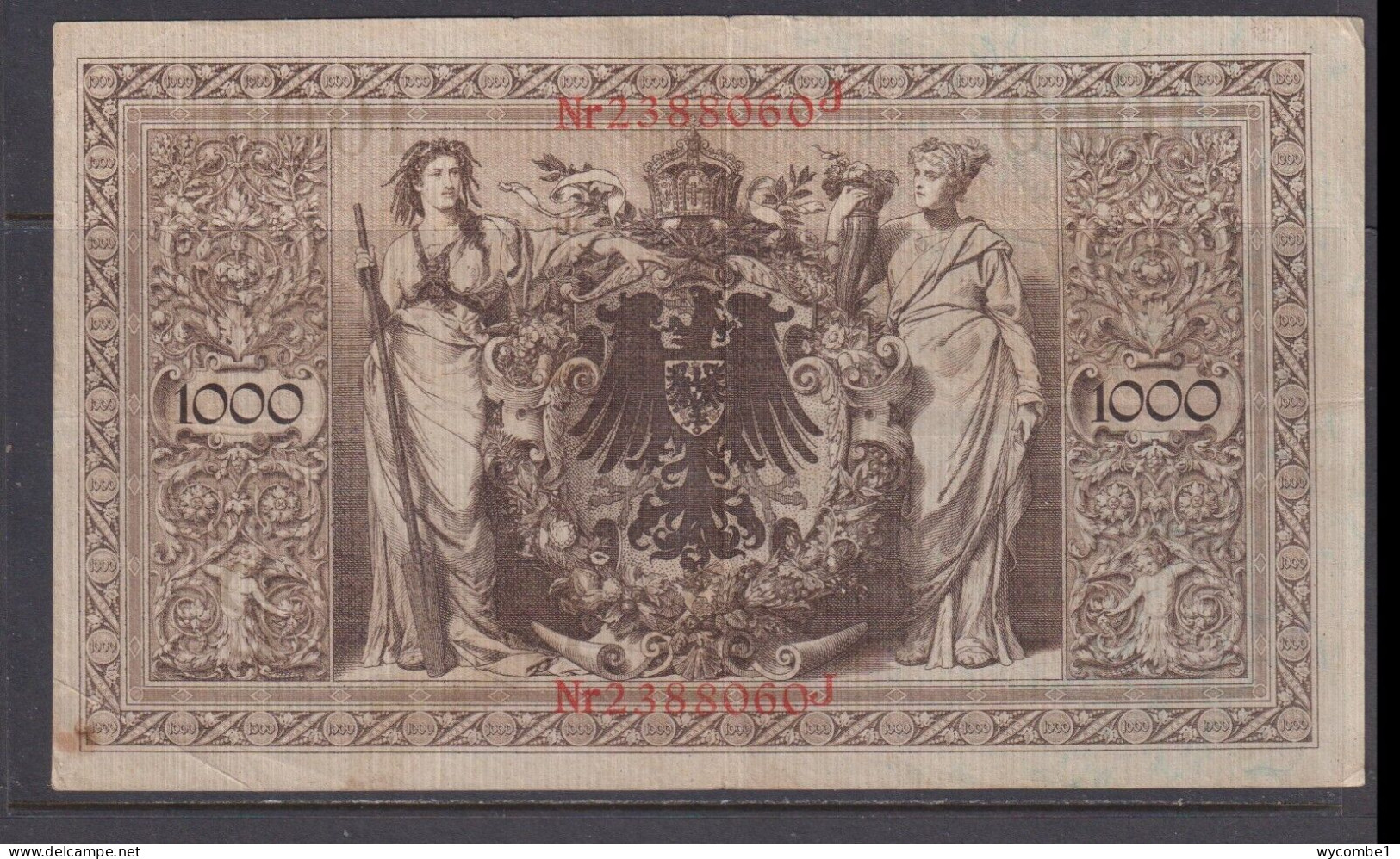 GERMANY - 1910 1000 Mark Circulated Banknote - 1000 Mark