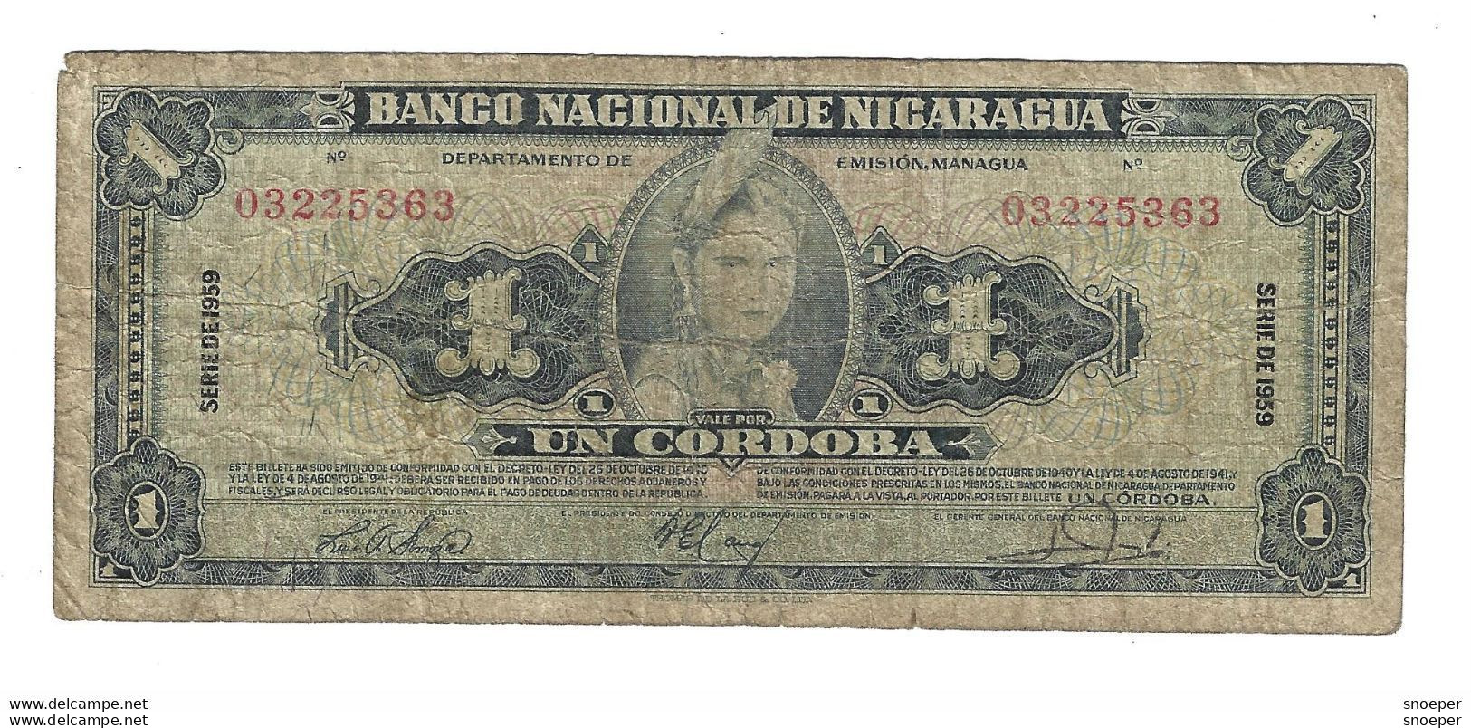 *nicaragua 1 Cordoba 1959  99b - Nicaragua