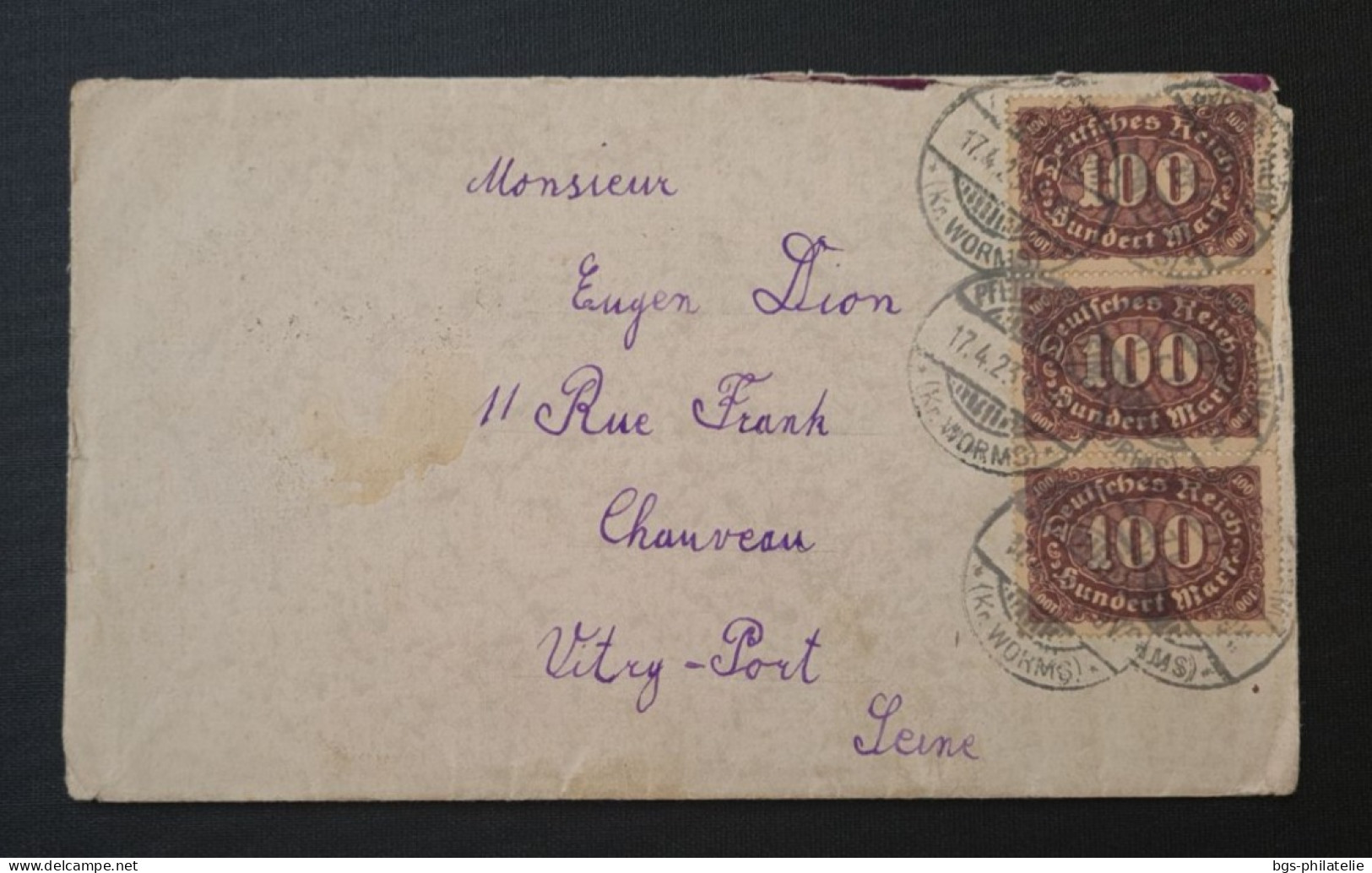 Allemagne,  Timbre Numéro 182×3 Sur Lettre. - 1922-1923 Emissioni Locali