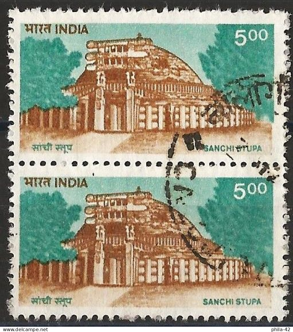 India 1994 - Mi 1423 - YT 1224 ( Sanchi Stupa ) Pair - Used Stamps