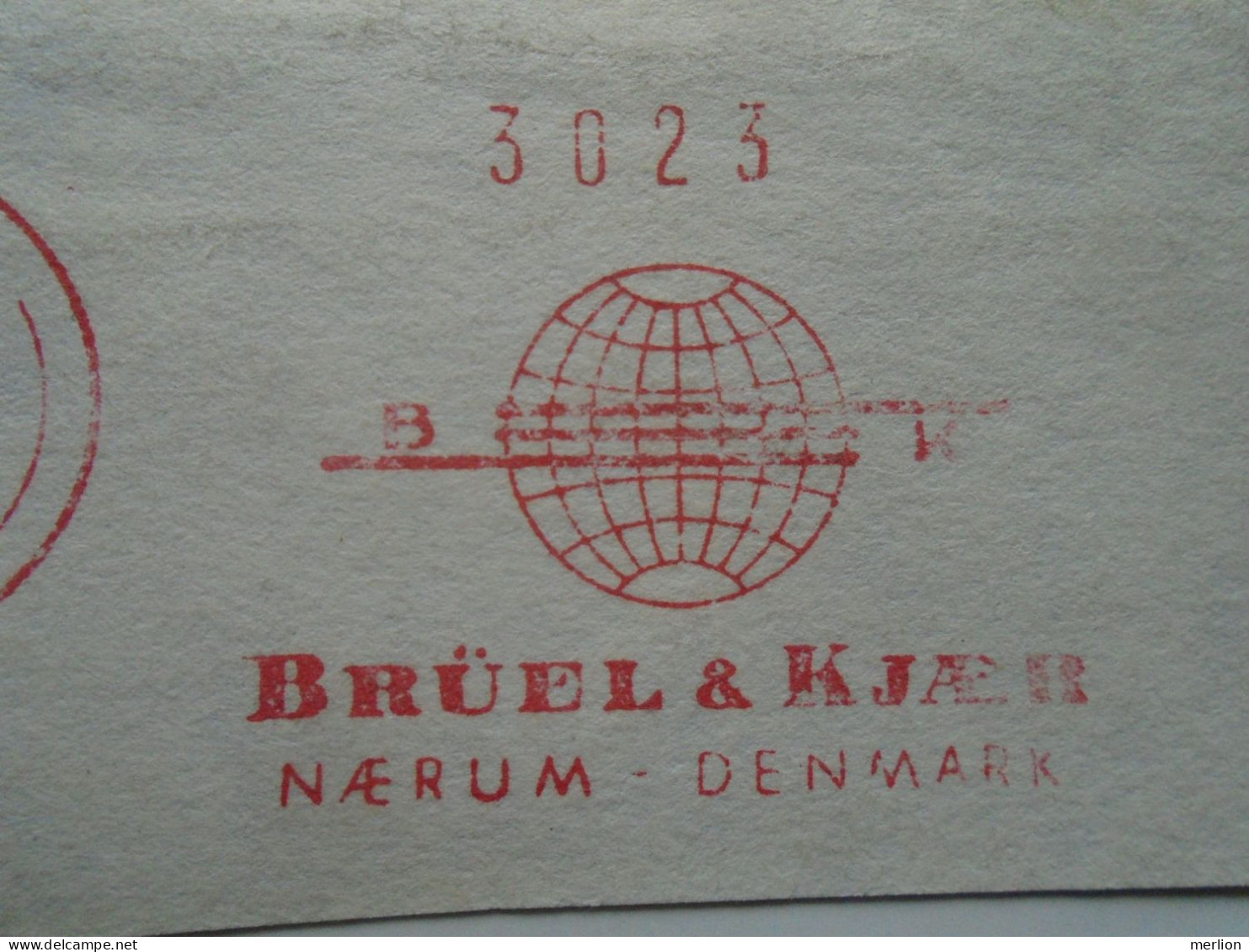 D200345  Red  Meter Stamp Cut- EMA - Freistempel  - Denmark -Danmark - NAERUM- Brüel & Kjaer 1969 - Franking Machines (EMA)