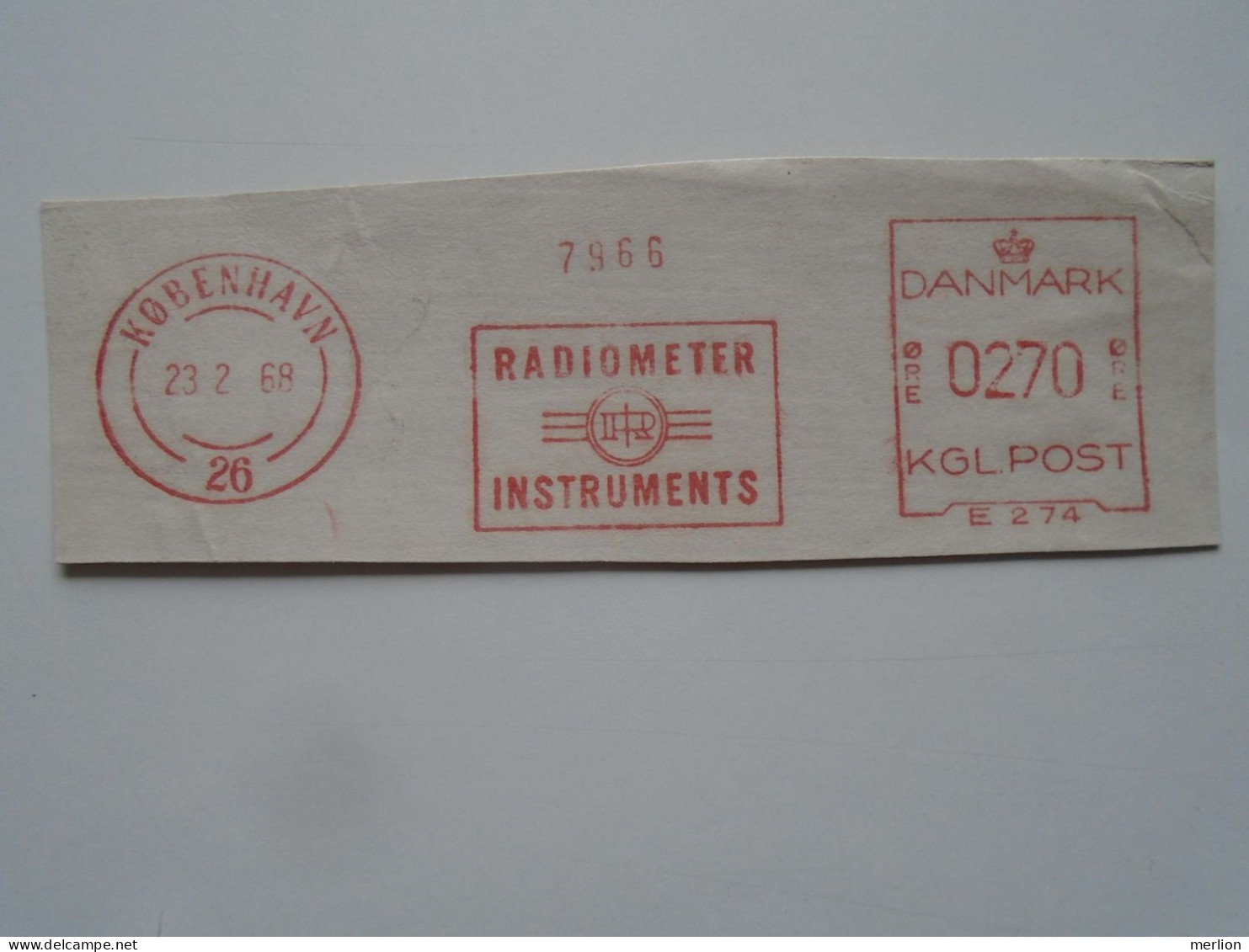 D200346 Red  Meter Stamp Cut - EMA - Freistempel  - Denmark - Kobenhavn 1968  -Radio Radiometer Instruments - Electro - Franking Machines (EMA)