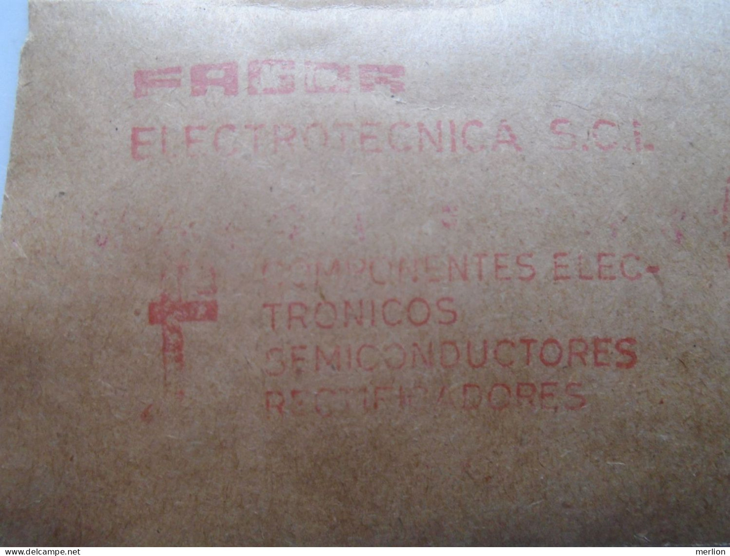 D200346 Red  Meter Stamp Cut- EMA - Freistempel  - Espana Spain - Fagor  Mondragon Guipuzcoa 1975 Electro - Machine Labels [ATM]