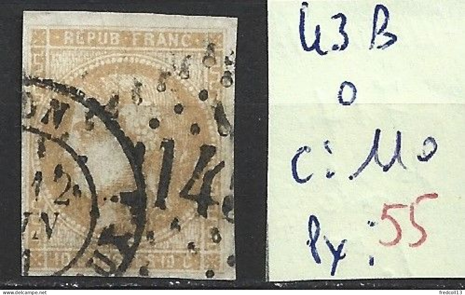 FRANCE 43B Oblitéré Côte 110 € - 1870 Emission De Bordeaux