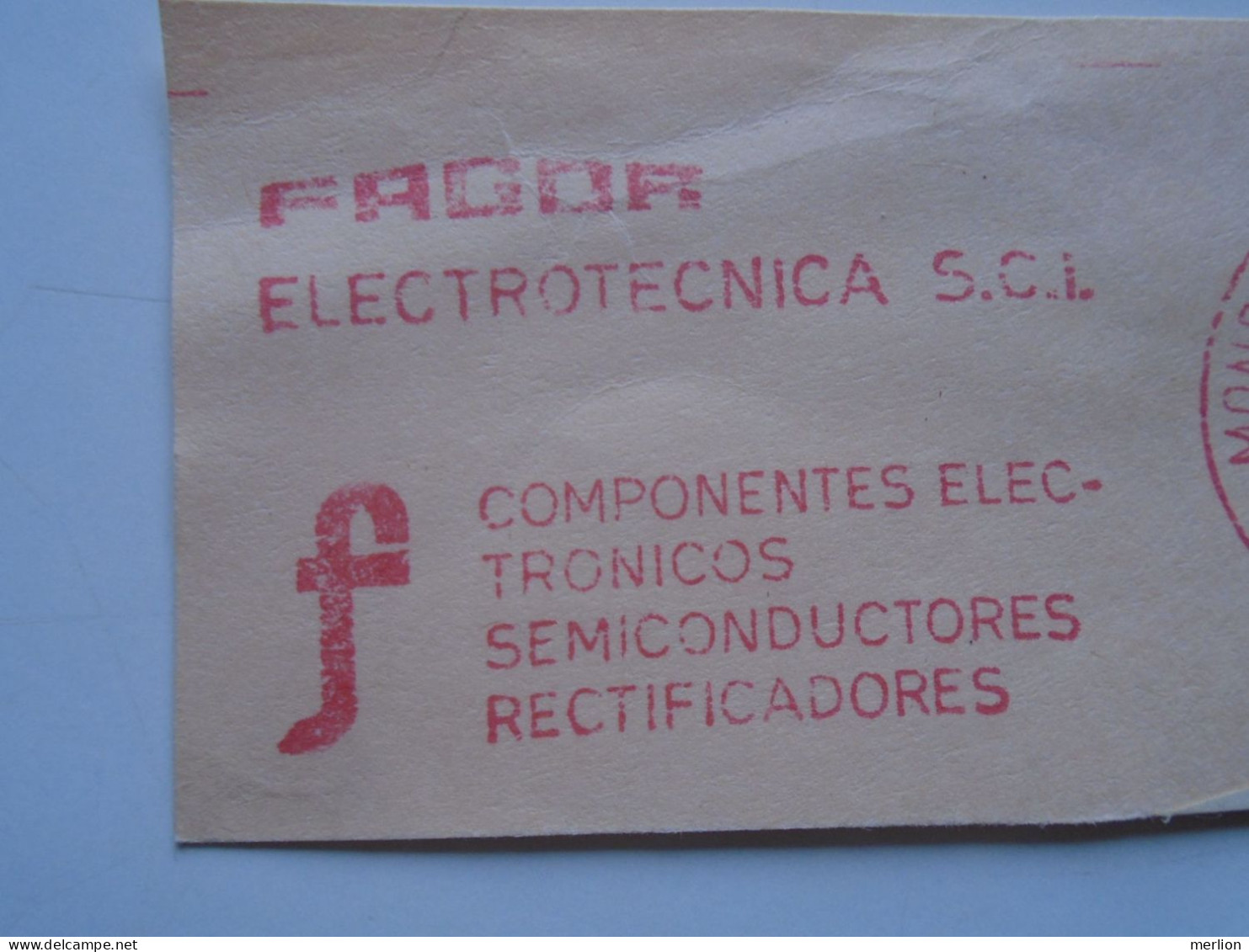 D200348 Red  Meter Stamp Cut- EMA - Freistempel  - Espana Spain - Fagor  Mondragon Guipuzcoa 1976 Electro - Machine Labels [ATM]