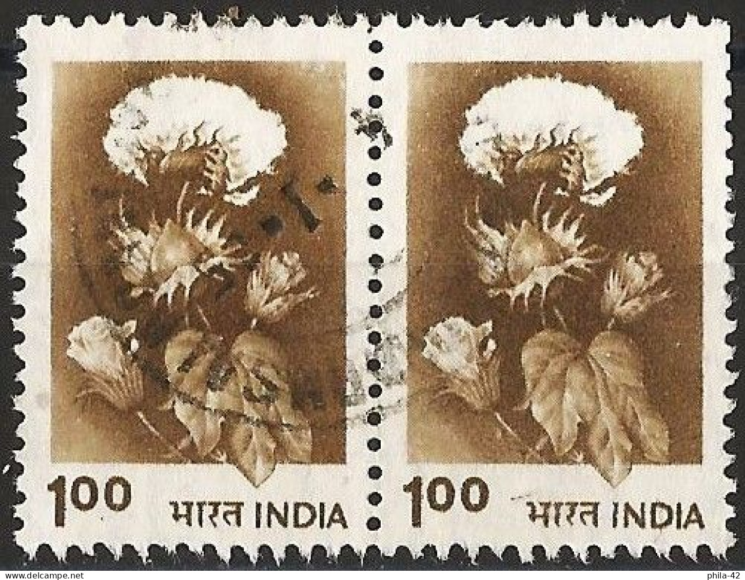 India 1983 - Mi 820 CYI - YT 781 ( Flowers Of Cotton ) Perf. 12¾ X 13 - Oblitérés