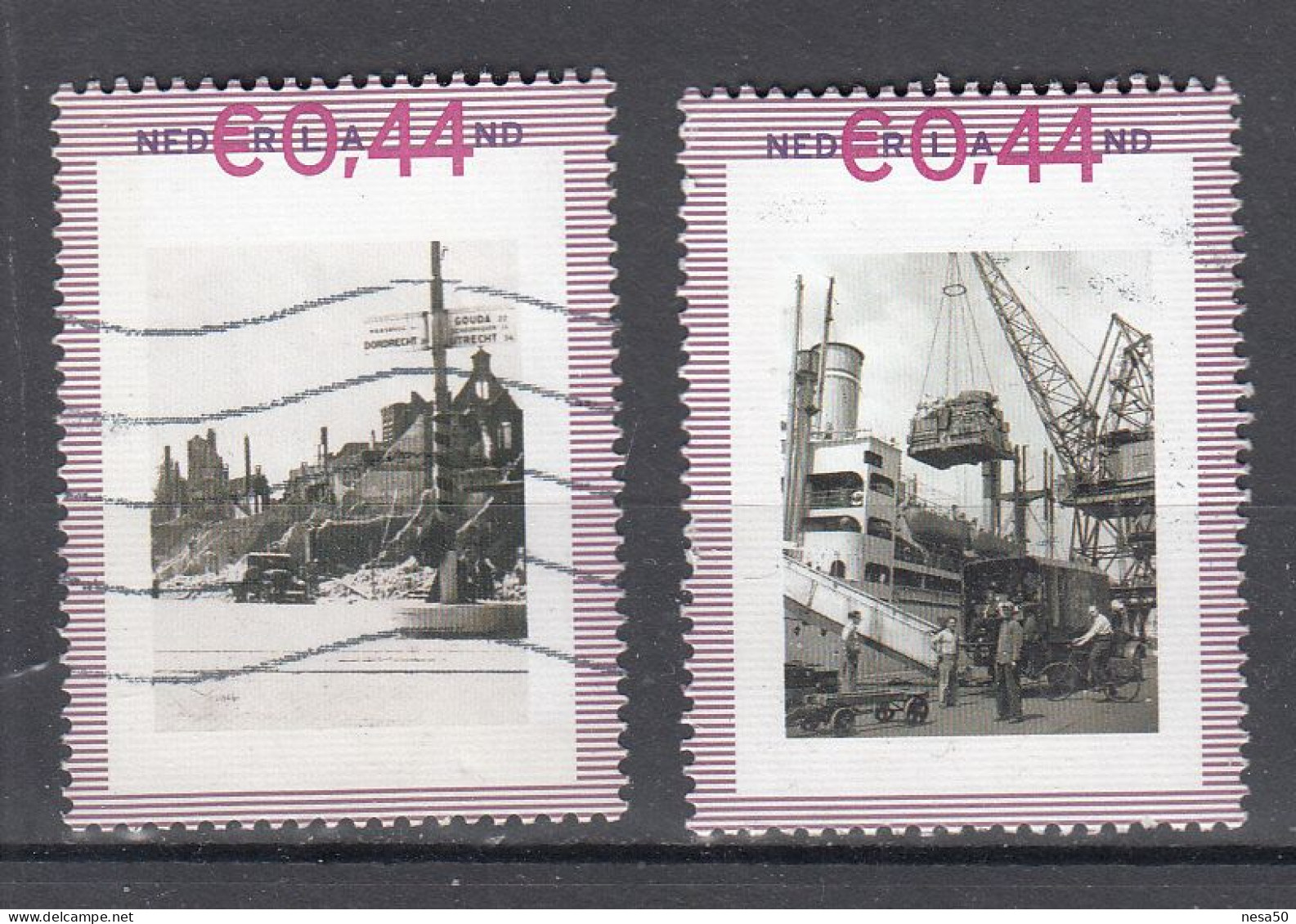 Nederland Persoonlijke: Thema Schip, Haven, Raster 0,44, 2 X Gestempeld - Used Stamps