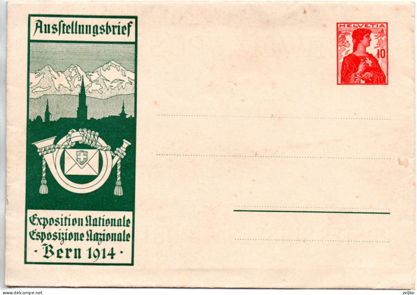 Switzerland, Stationery, Card, National Stamp Exhibition Bern 1914, Stationery, Cover - Entiers Postaux