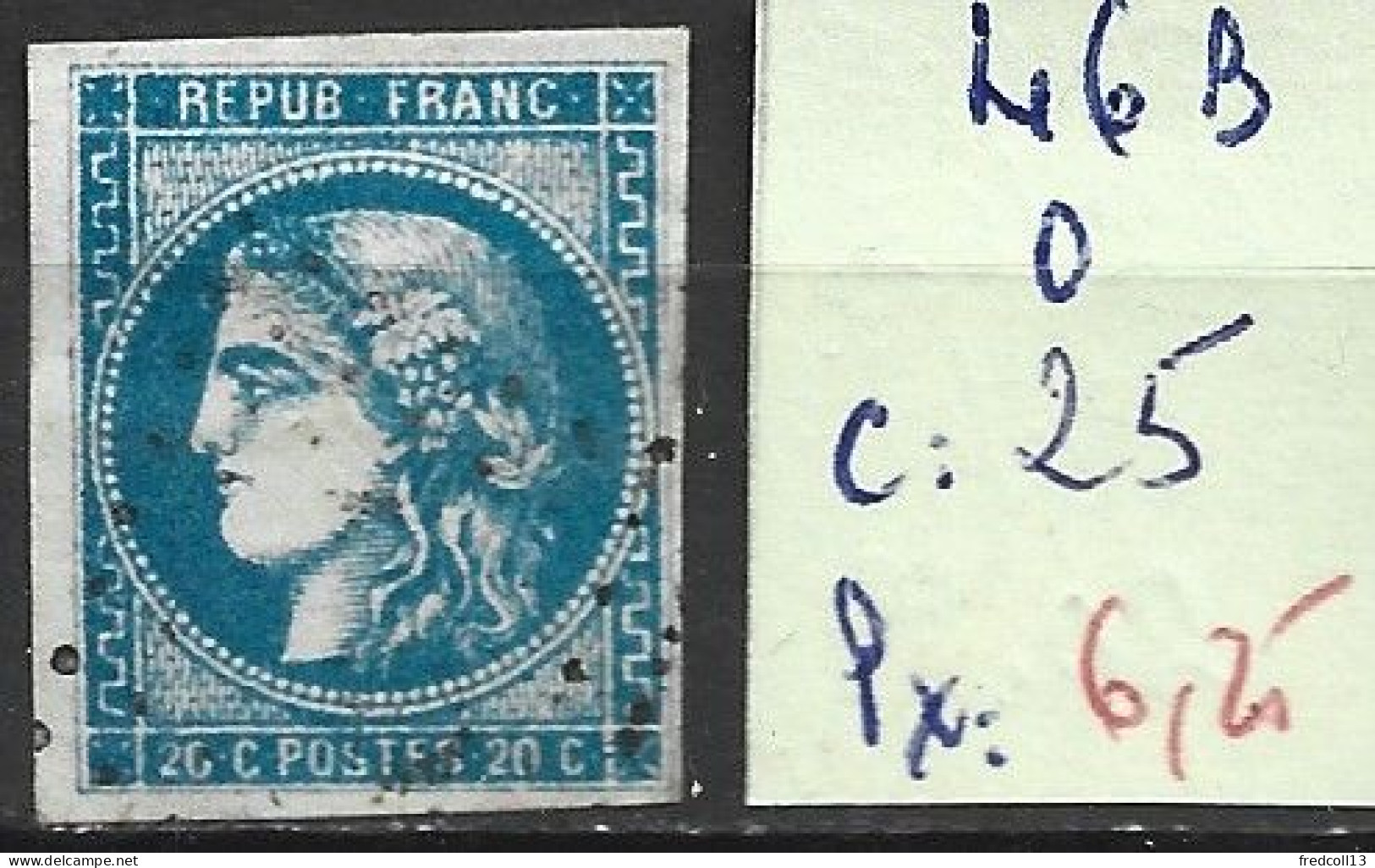 FRANCE 46B Oblitéré Côte 25 € - 1870 Emission De Bordeaux