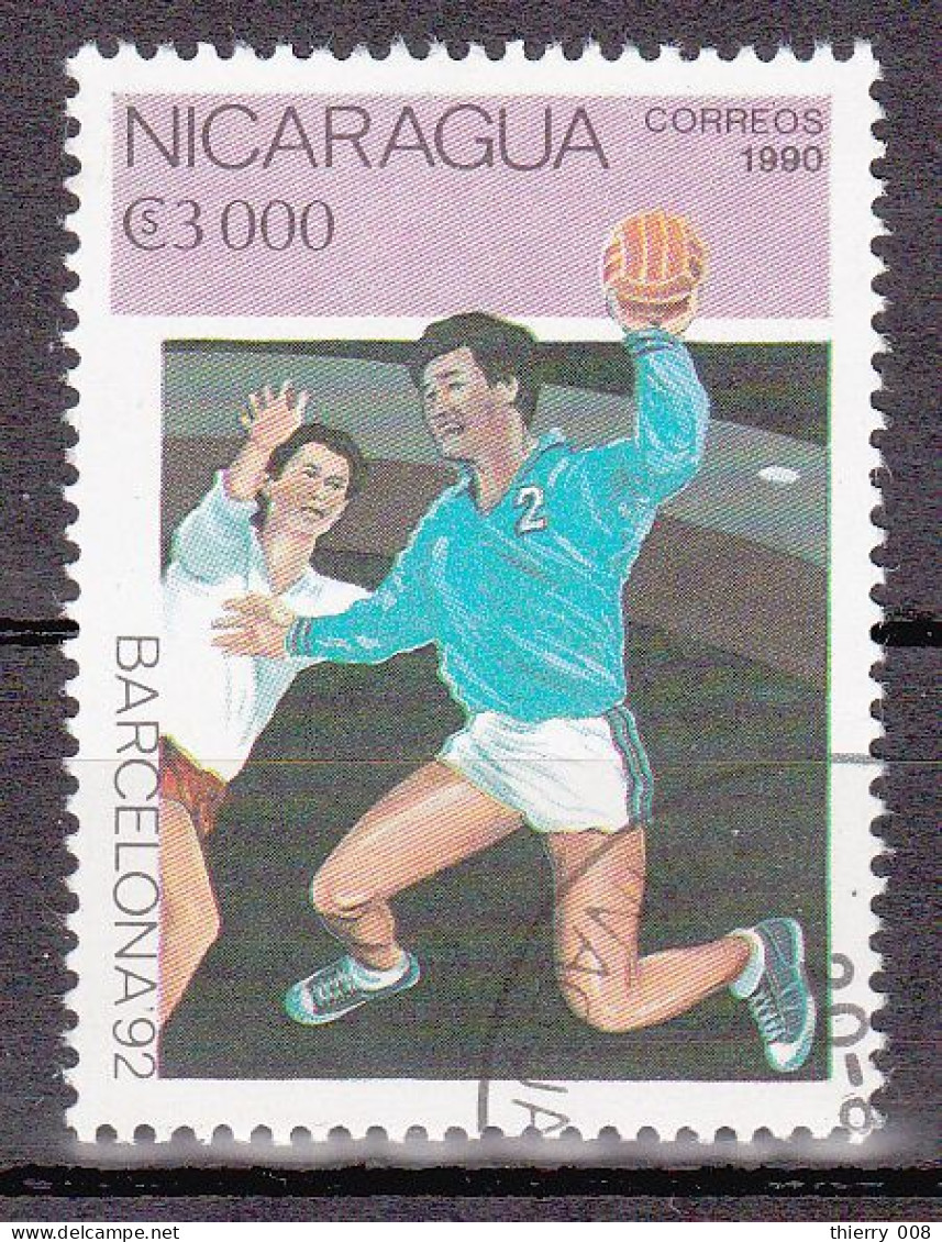 10 Handball  Nicaragua  Jeux Olympiques 1992  Oblitéré - Handball