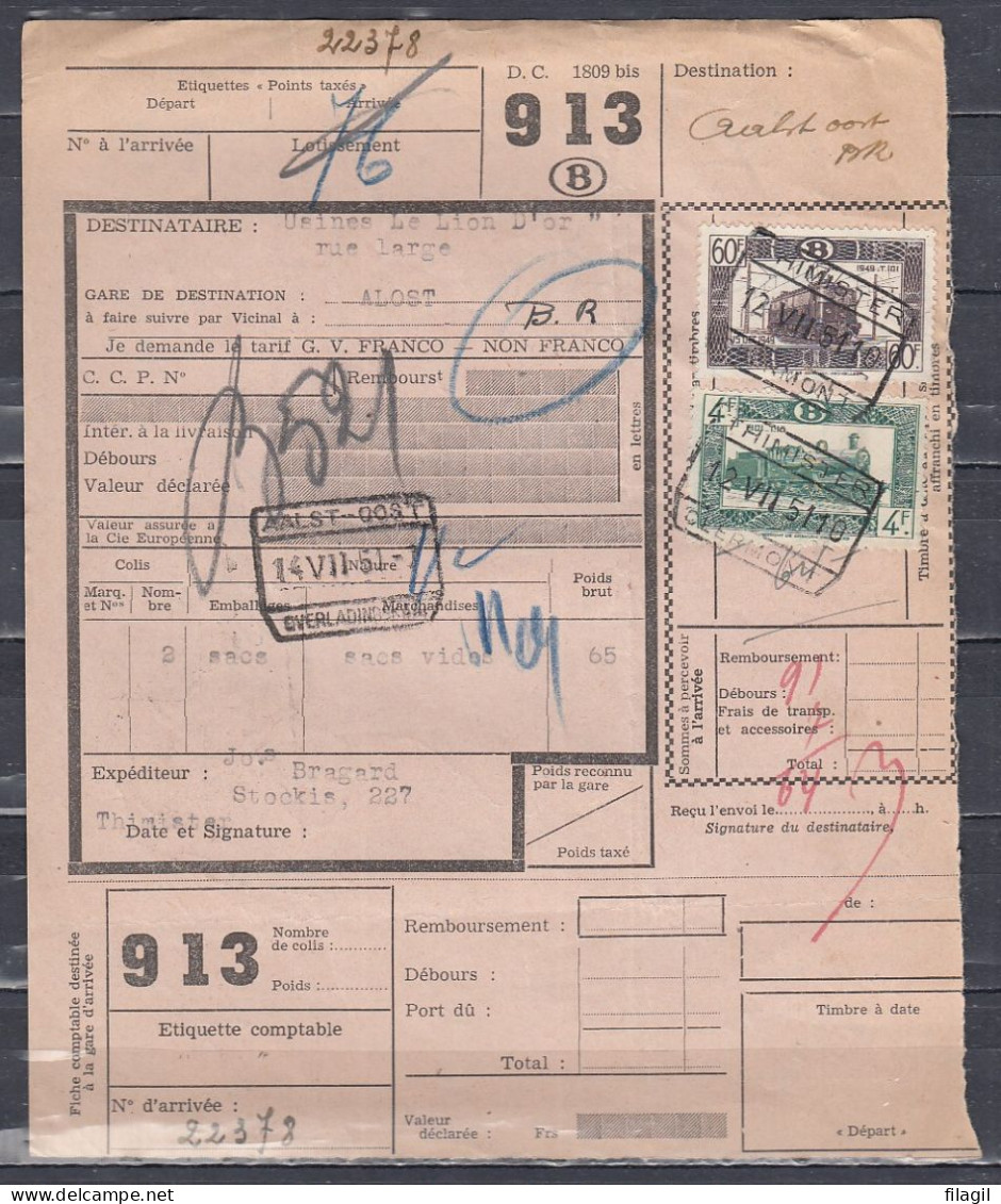 Vrachtbrief Met Stempel THIMISTER CLERMONT - Documenten & Fragmenten