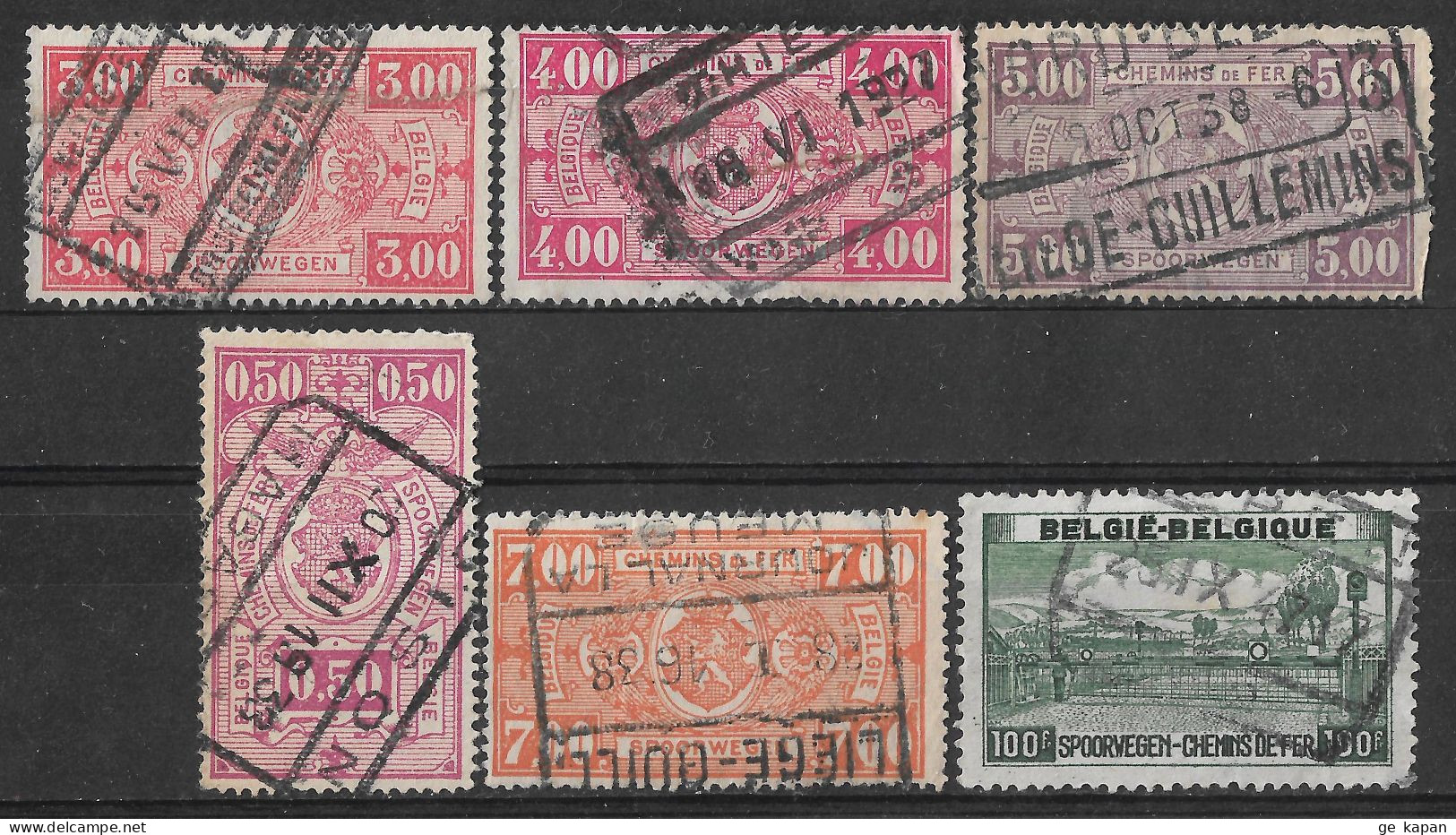 1923-1946 BELGIUM RAILWAY Set Of 6 USED STAMPS (Michel # 152,154,155,158,163,277) - Other & Unclassified