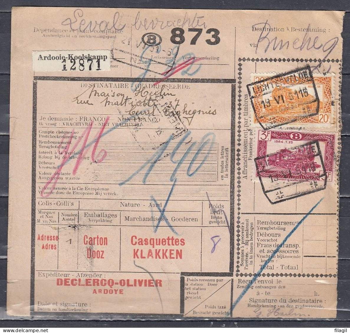Vrachtbrief Met Stempel LICHTERVELDE - Documentos & Fragmentos
