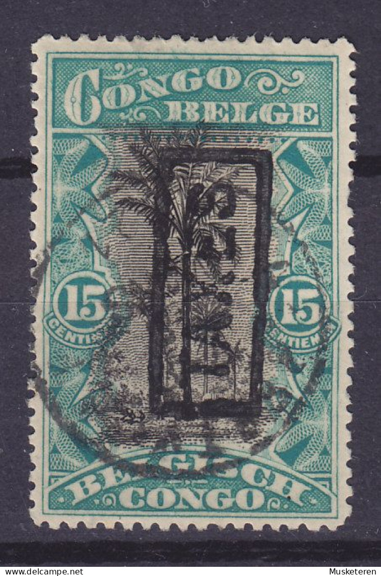 Belgian Congo 1915 Mi. 27, 15c. Ölpalmen Hanstamped Boxed 'TAXES' (o) - Usati