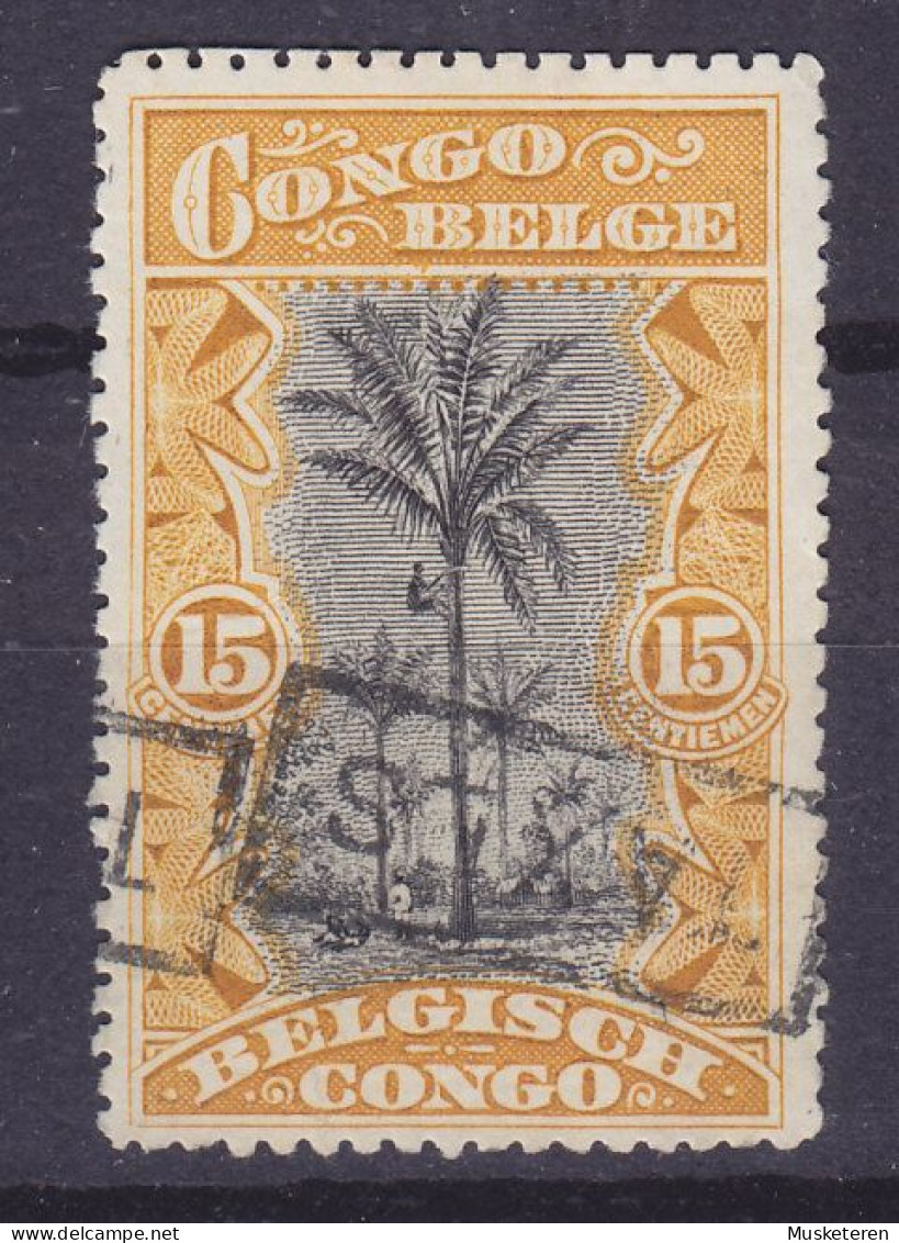 Belgian Congo 1910 Mi. 17, 15c. Ölpalmen DOUBLE (2x) Hanstamped Boxed 'TAXES', MNG(*) - Neufs