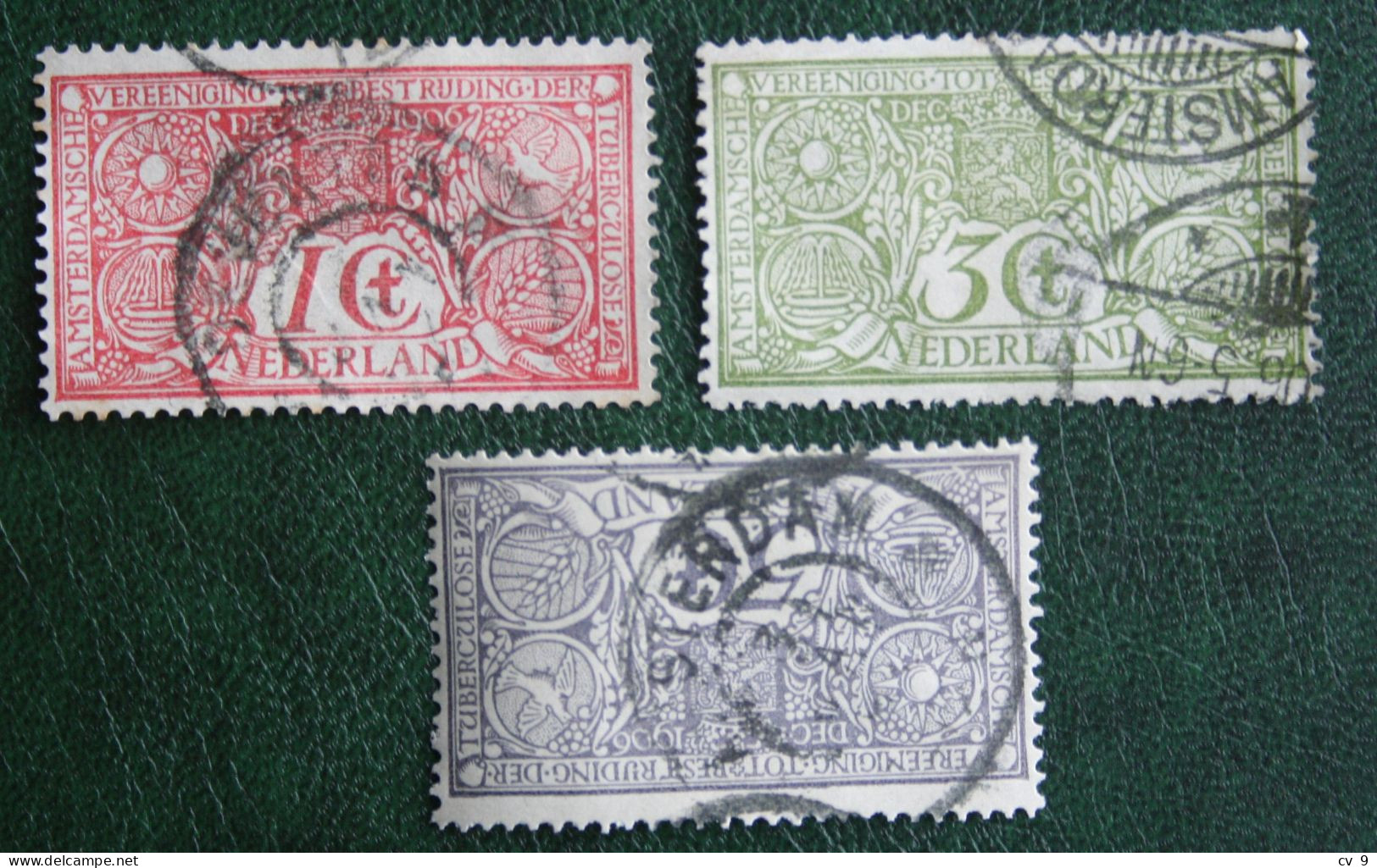 Tuberculose-zegels NVPH 84-86 (Mi 69-71) 1906 Gestempeld / USED NEDERLAND / NIEDERLANDE - Oblitérés