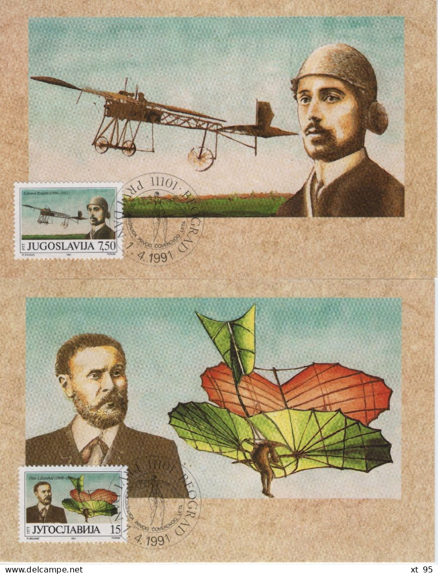 Yougoslavie - N°2338 à 2339 - Aviation - Carte Maximum - Maximumkarten