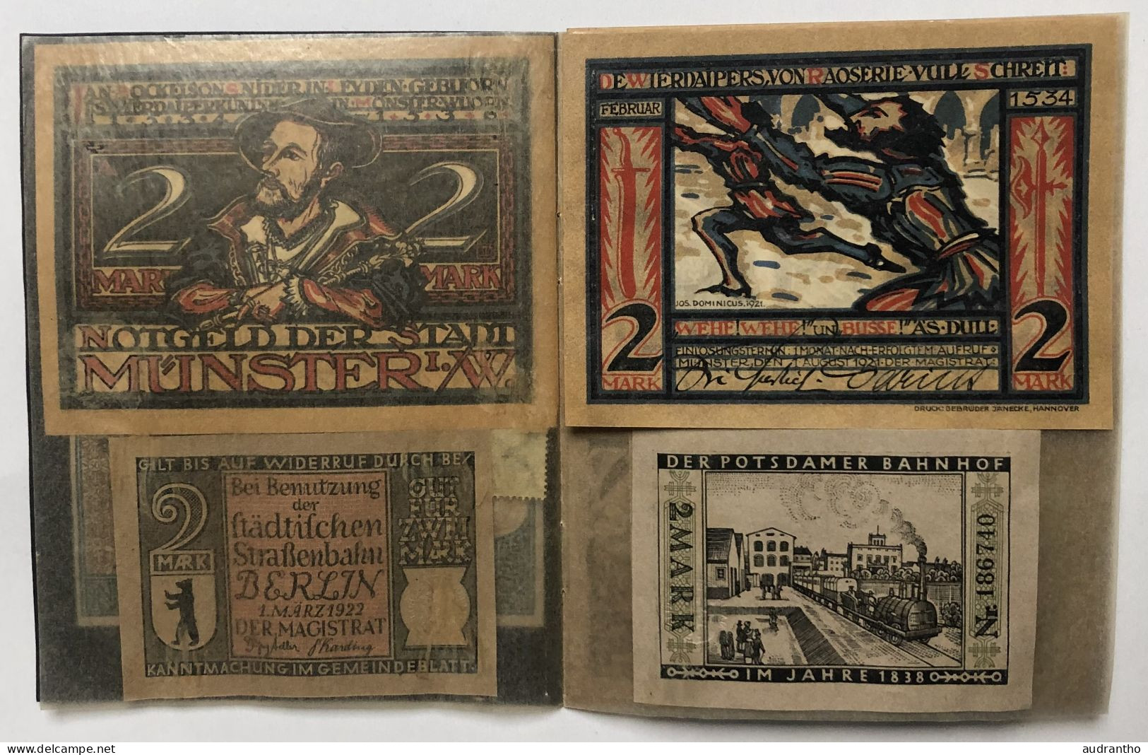 Livret Rare Avec 20 Billets Allemands Notgeld Années 1920 - Munster Oberammergau Berlin - Banknote - Other & Unclassified