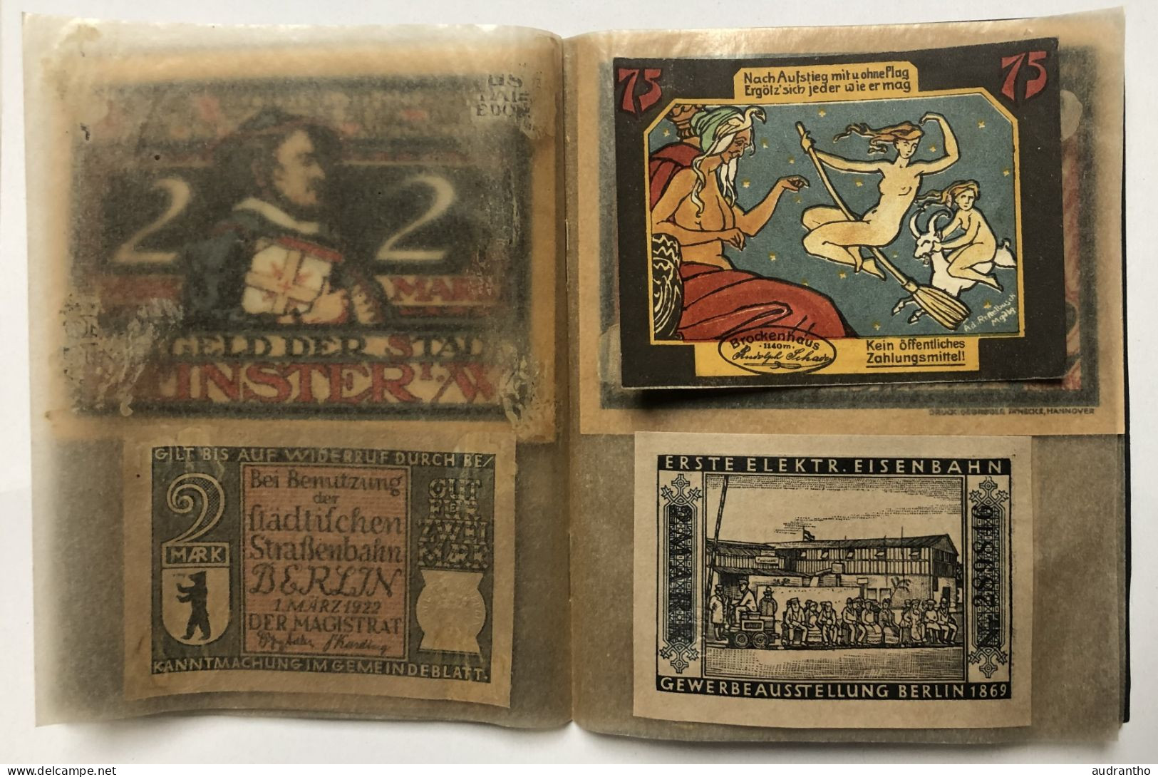 Livret Rare Avec 20 Billets Allemands Notgeld Années 1920 - Munster Oberammergau Berlin - Banknote - Autres & Non Classés