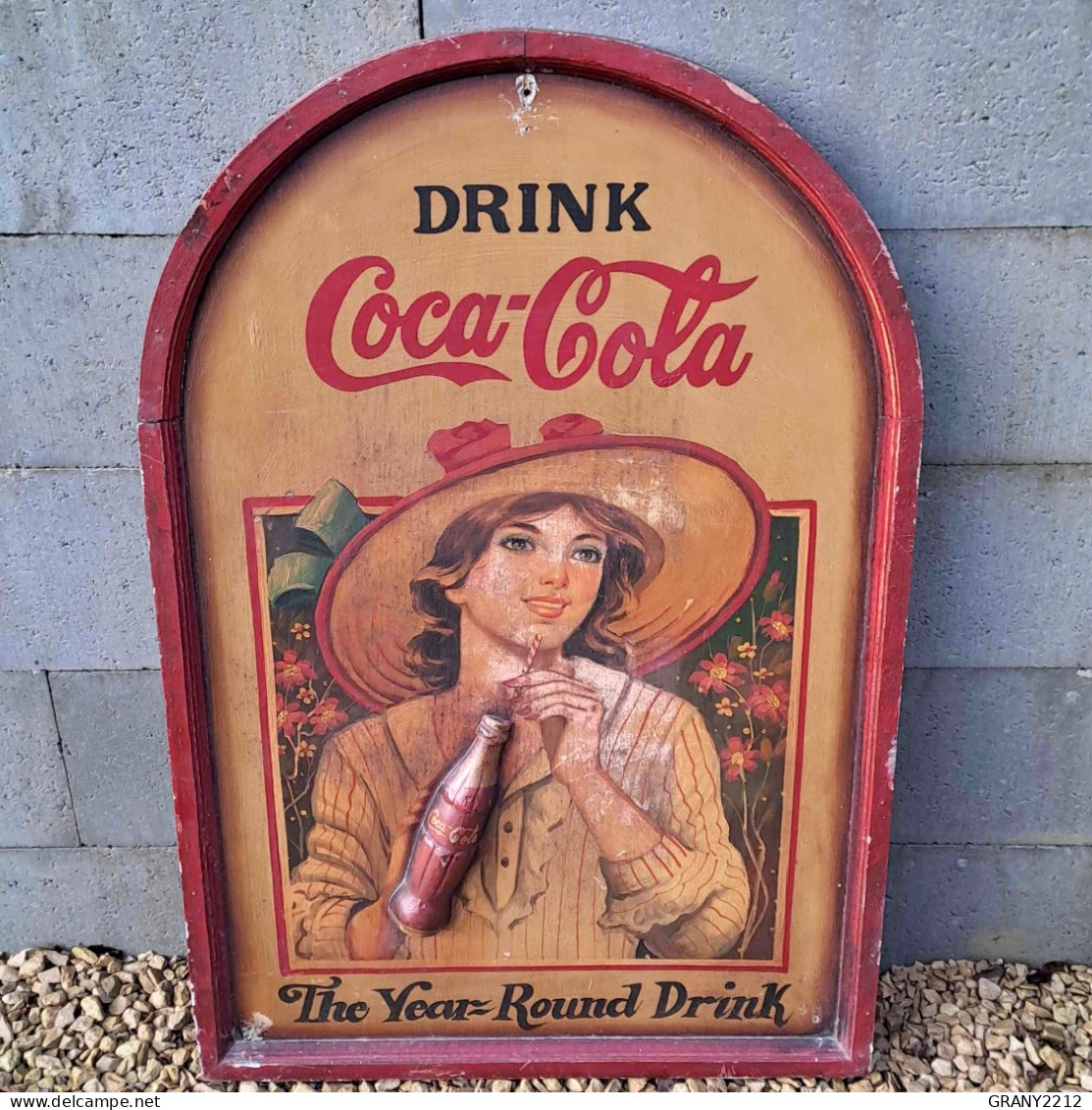 SUPERBE COCA-COLA PLAQUE PUBLICITAIRE BOIS BOUTEILLE EN RELIEF 1980 - Schilder