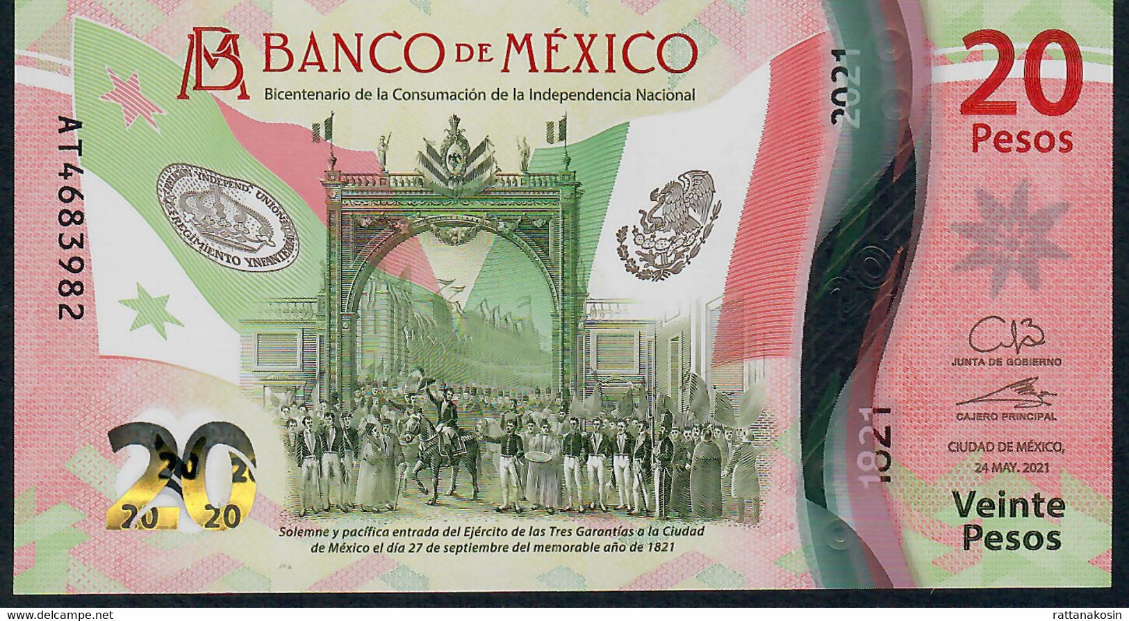 MEXICO NLPb = B726b 20 PESOS  24 MAY 2021 #AT Signature 12 UNC. - Mexique