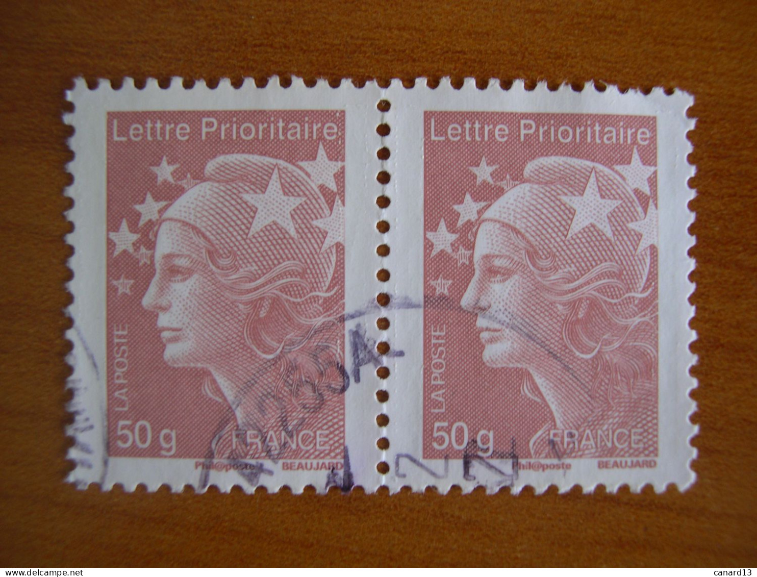 France Obl   Marianne N° 4569 Paire Cachet Rond Noir - 2008-2013 Marianne Of Beaujard