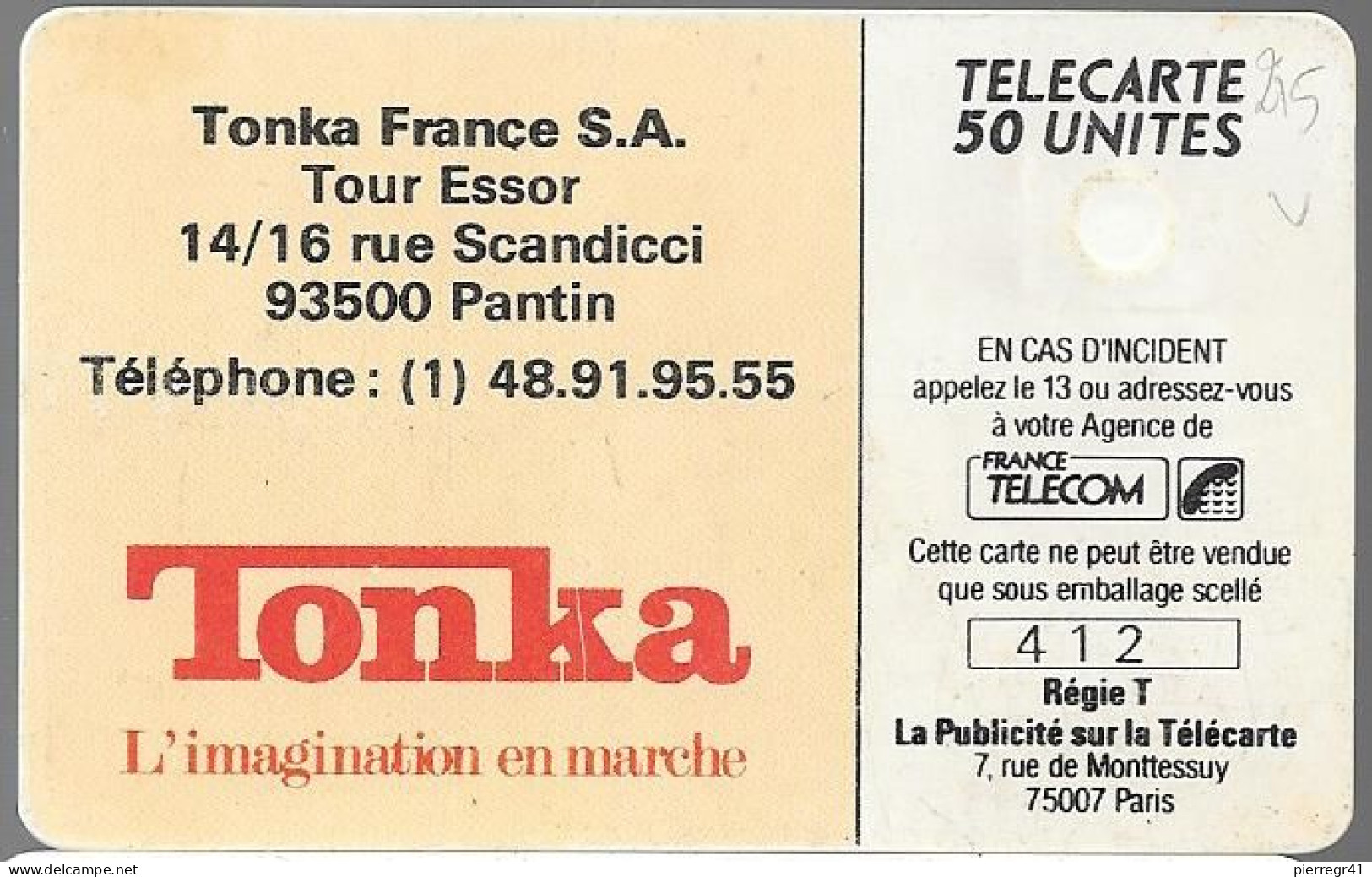 CARTE-PUCE-PRIVEE-D-50U-D215-GemA-TONKA JEUX-R°Glacé-2000Ex-V°N°412--Utilisé-BE/Bords Blancs - Telefoonkaarten Voor Particulieren