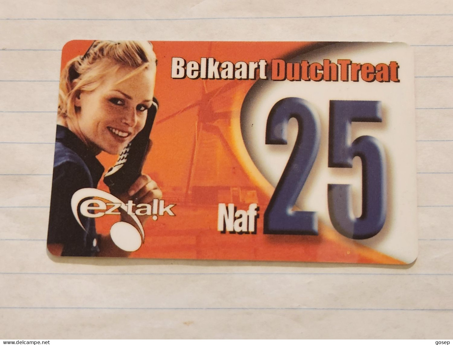 ANTILLES-(CW-MIO-PRE-?)-EZTALK-(24)-(NAF25)-(124-982-0909)-(60day After-plastic)-used Card+1card Prepiad Free - Antilles (Netherlands)