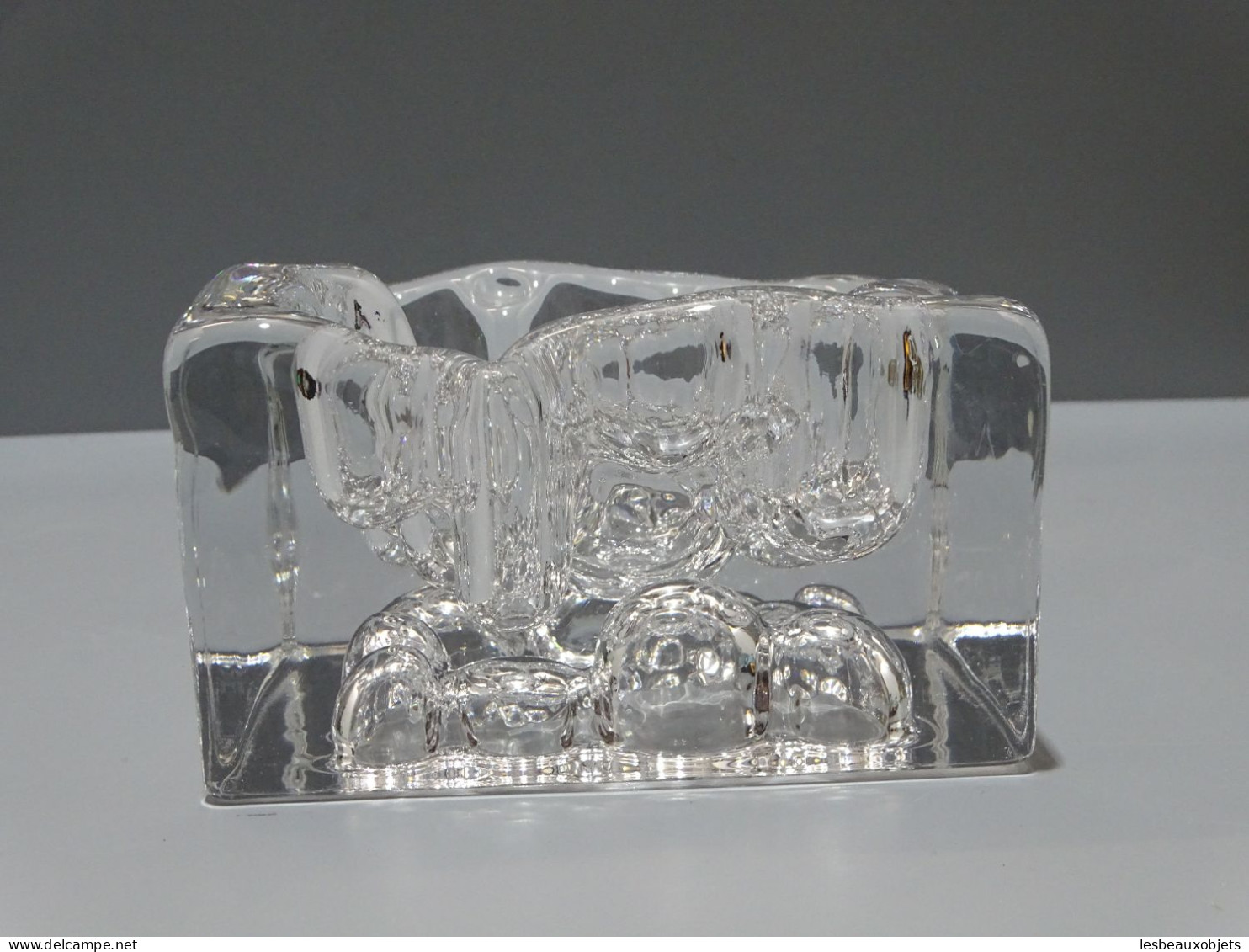 -ANCIEN GROS CENDRIER CRISTAL DAUM Signé MODERNISTE VINTAGE Collection Fumeur E - Glass & Crystal