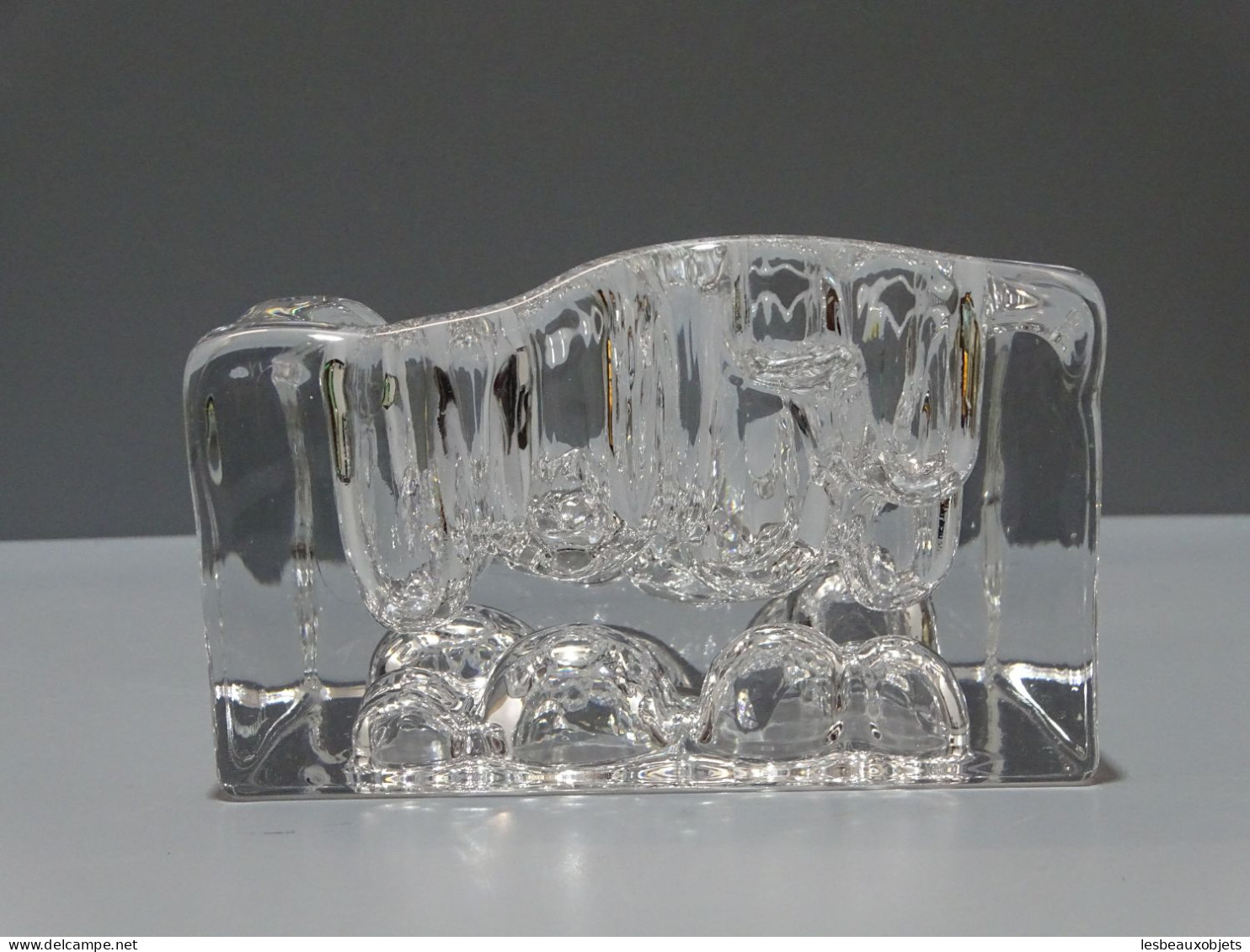 -ANCIEN GROS CENDRIER CRISTAL DAUM Signé MODERNISTE VINTAGE Collection Fumeur E - Glass & Crystal