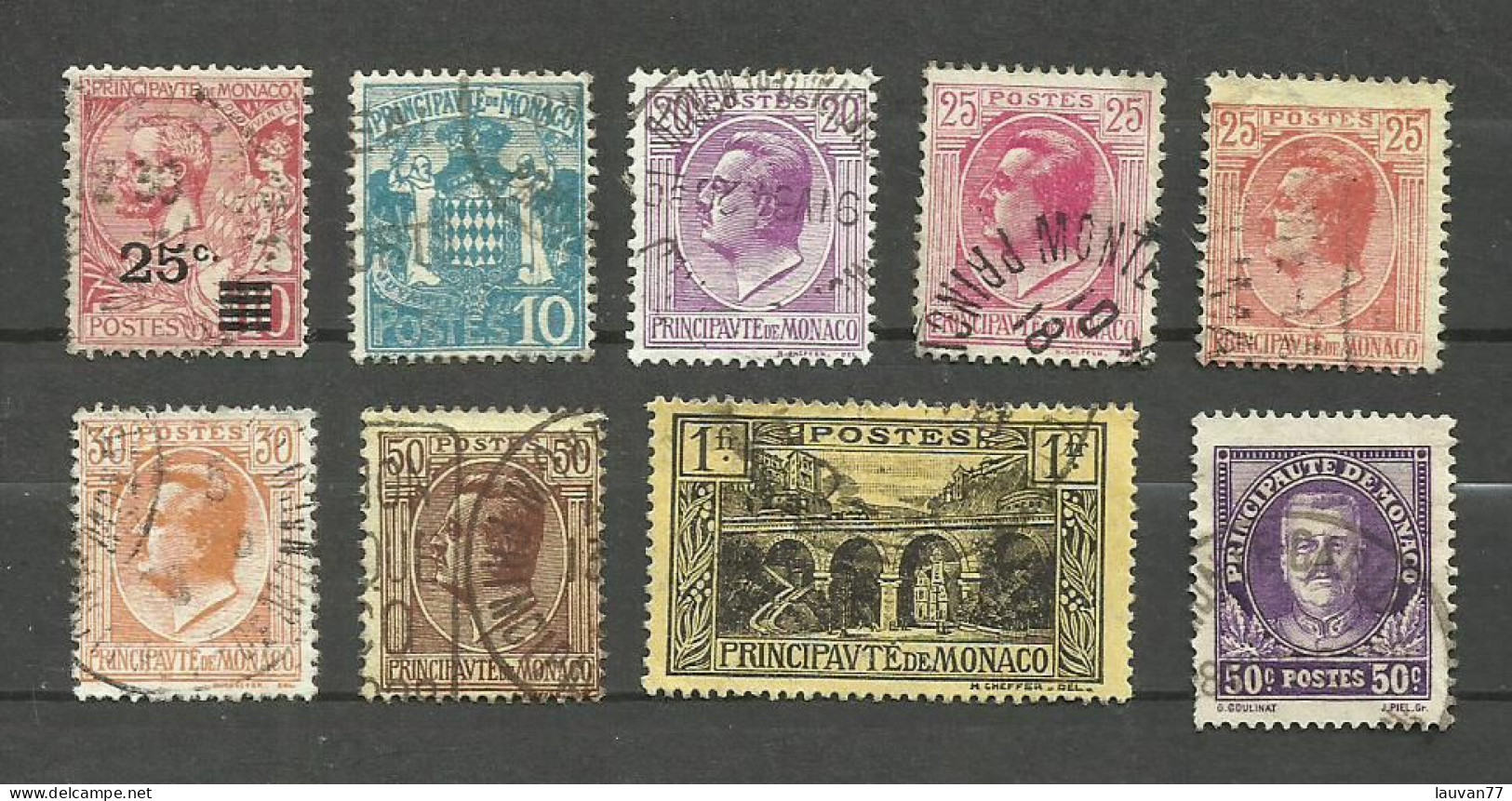 Monaco N°52, 76, 78, 80 à 82, 87, 95, 116 Cote 4€ - Used Stamps